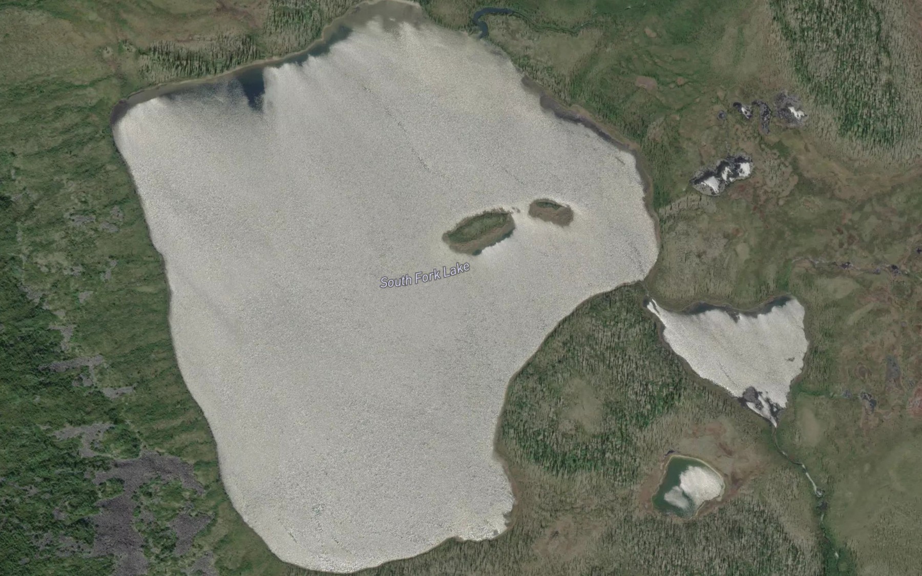 Satellite map of the South Fork Lake