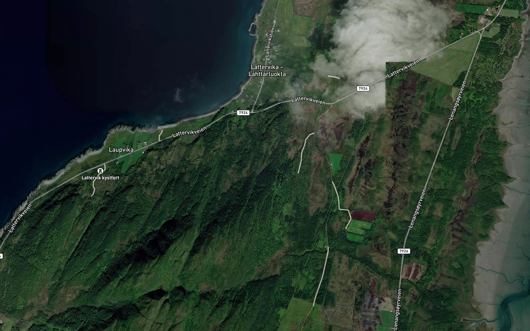 Satellite map of the Lillaselva