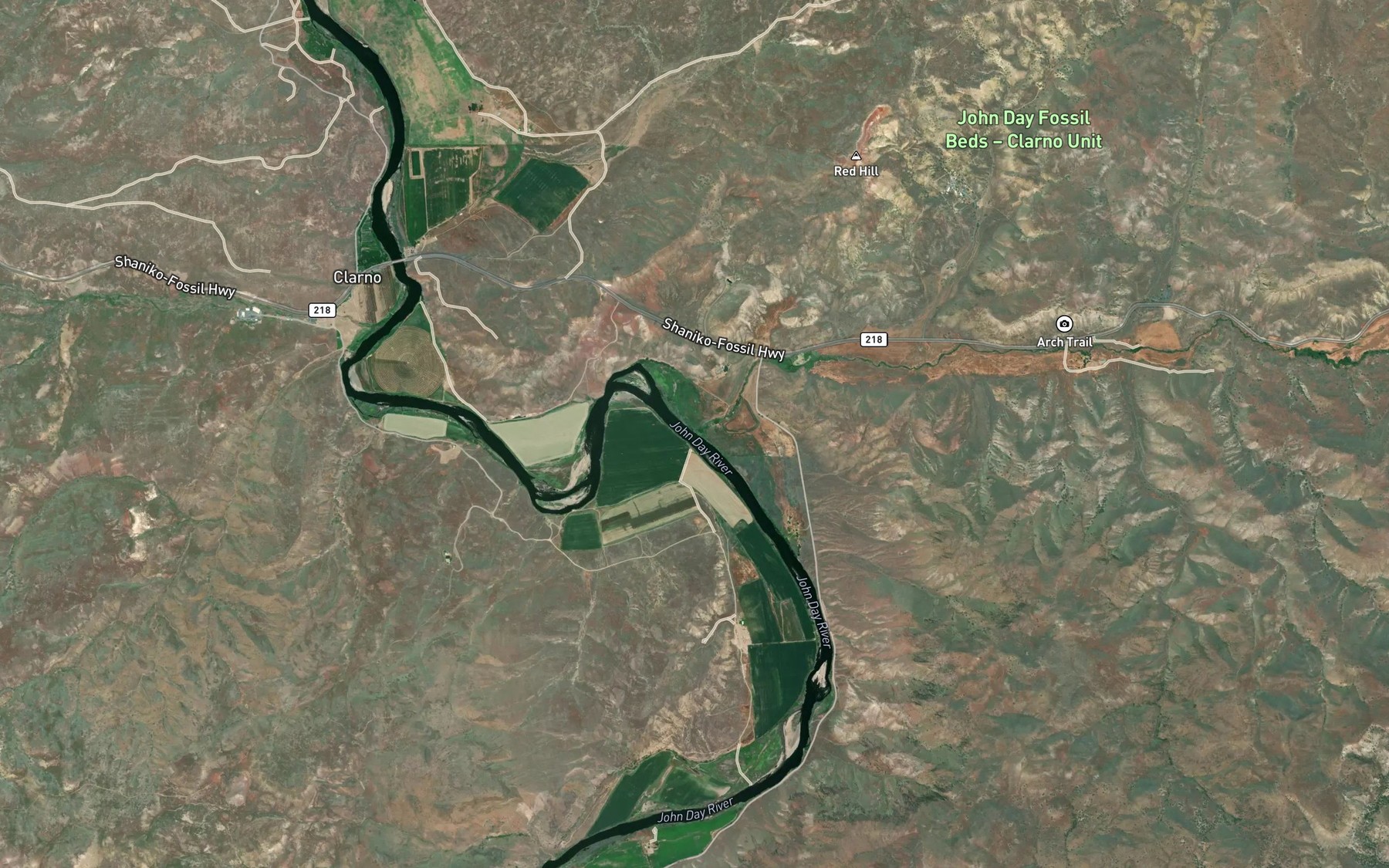 Satellite map of the Pine Creek