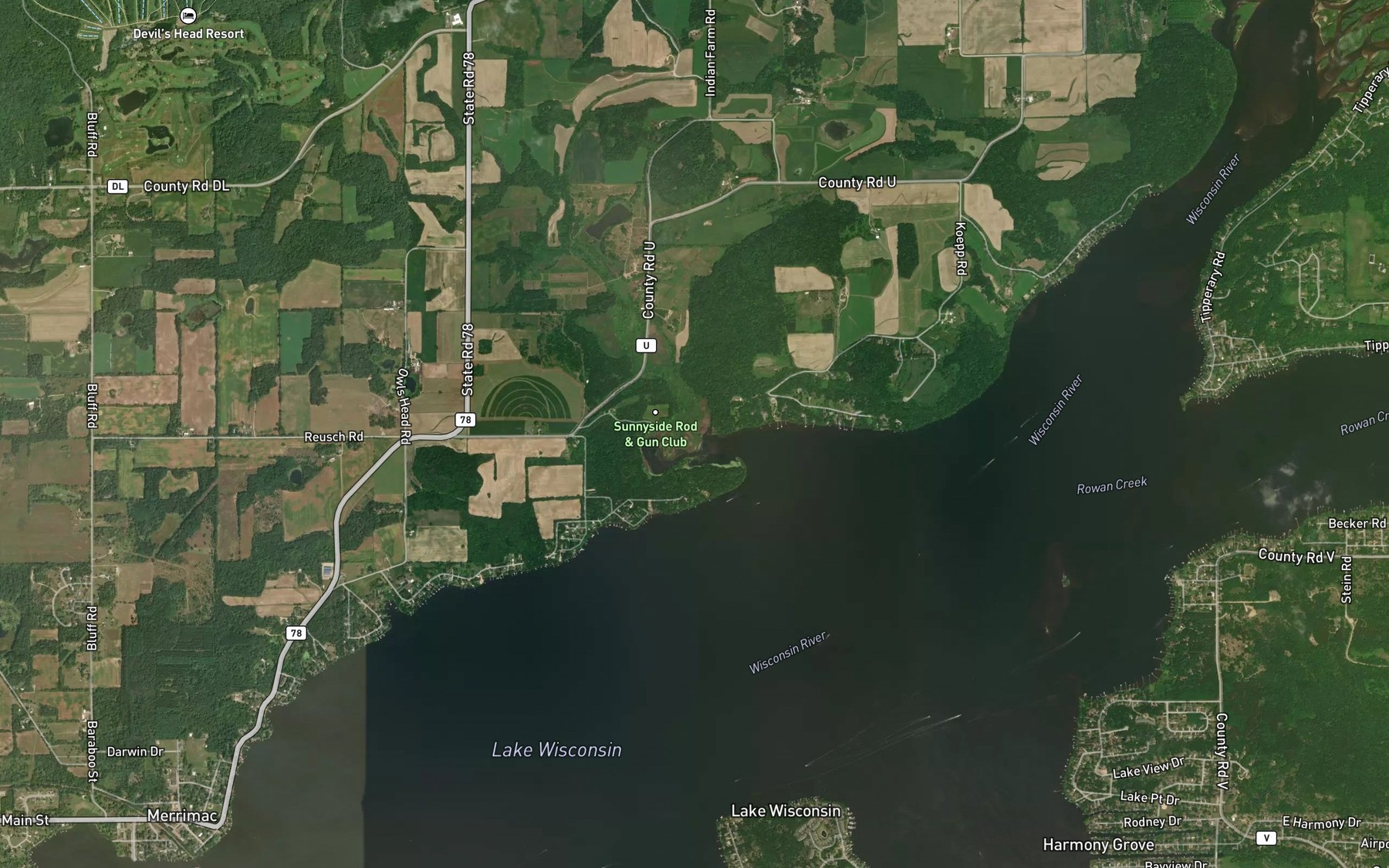 Satellite map of the Prentice Creek