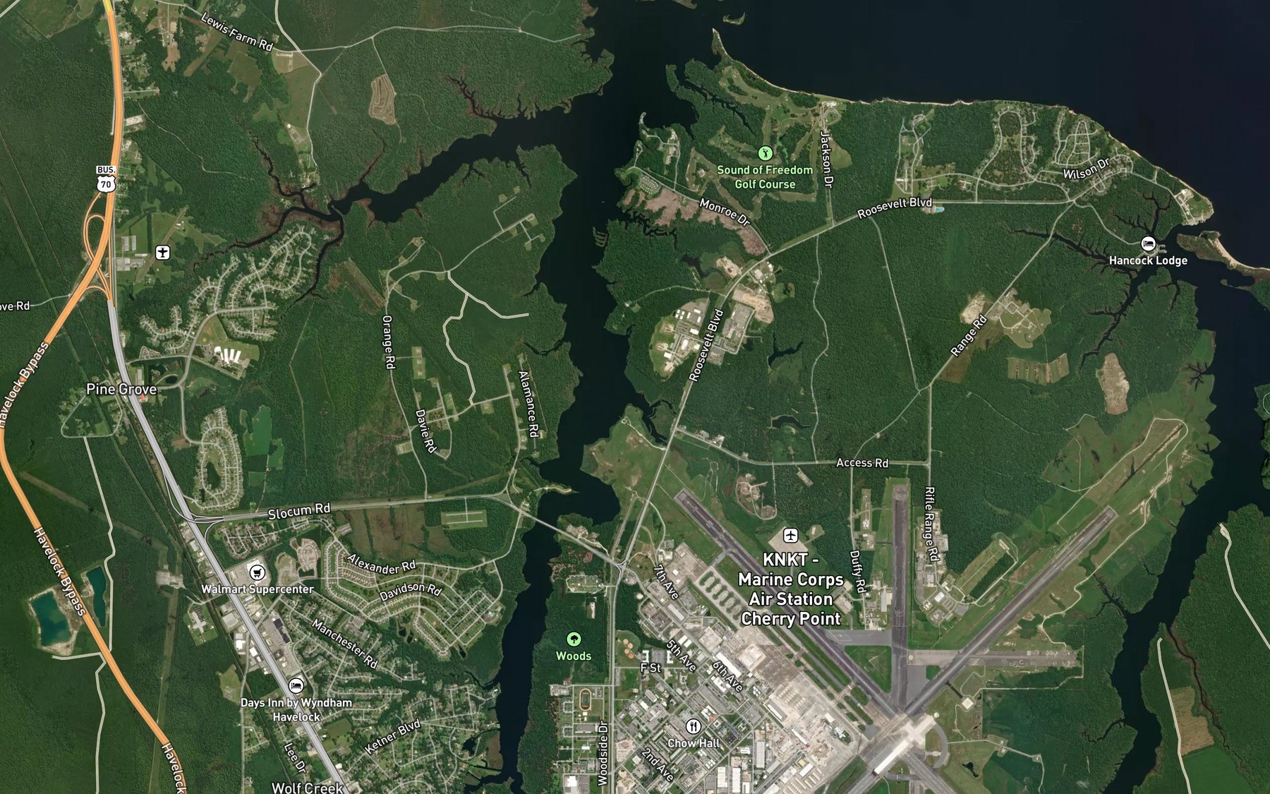 Satellite map of the Mill Creek