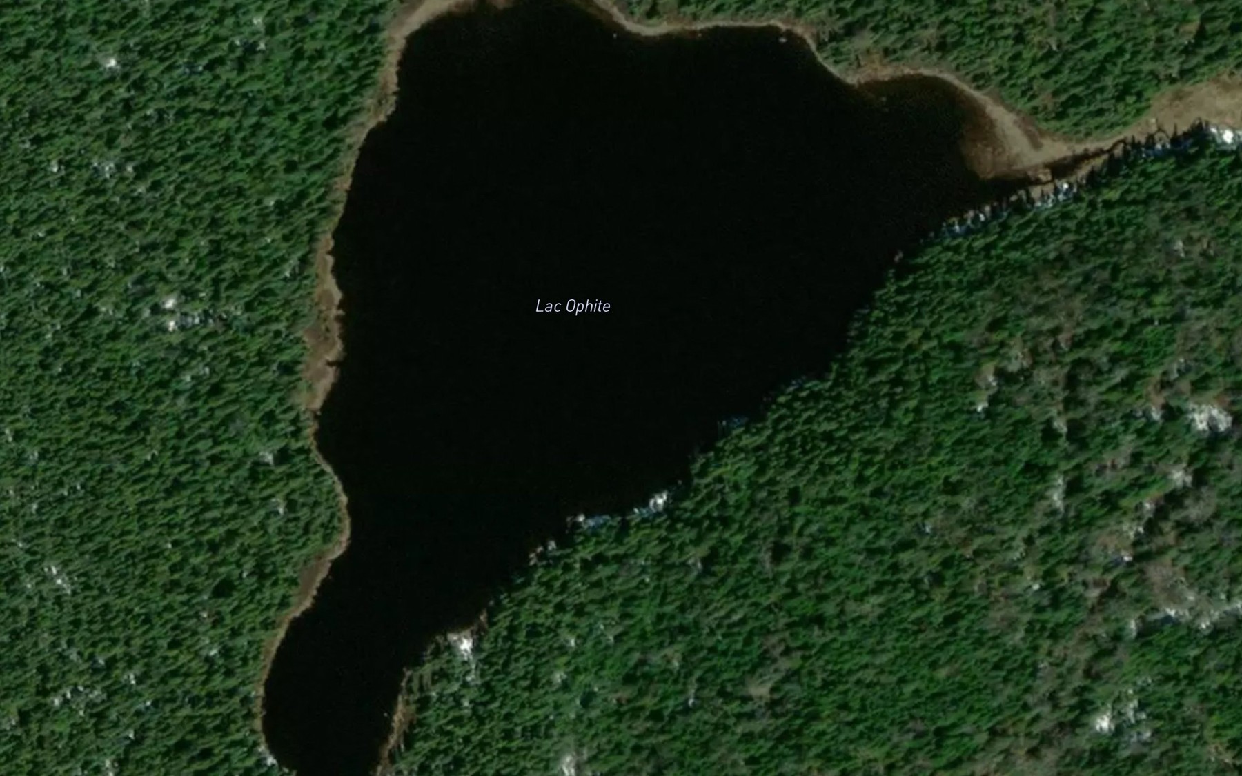 Satellite map of the Lac Ophite