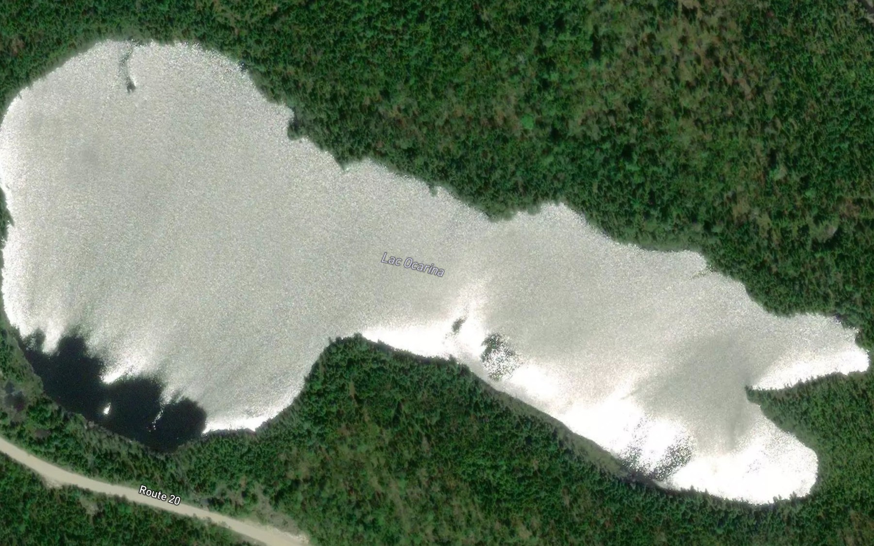 Satellite map of the Lac Ocarina