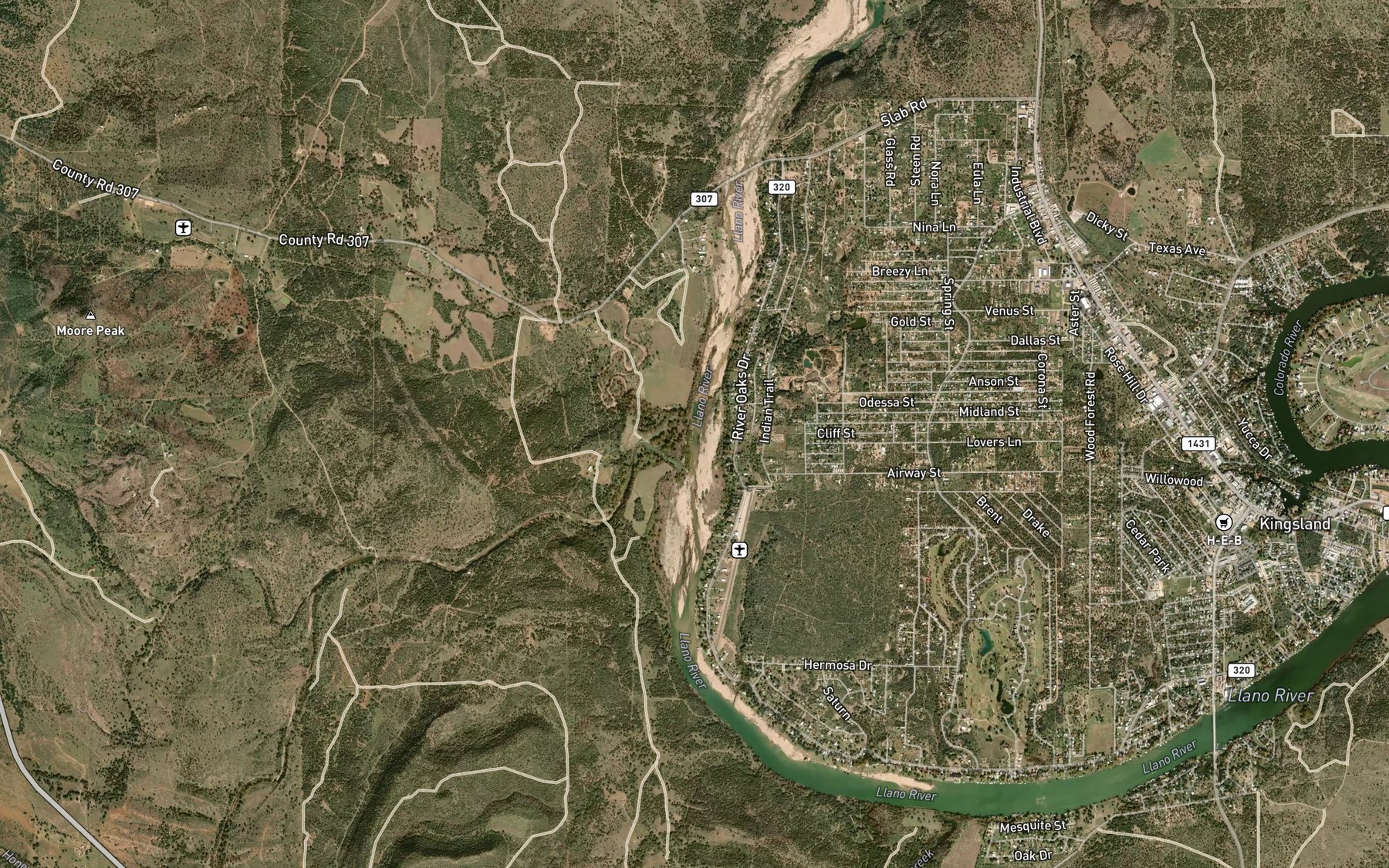 Satellite map of the Dry Creek