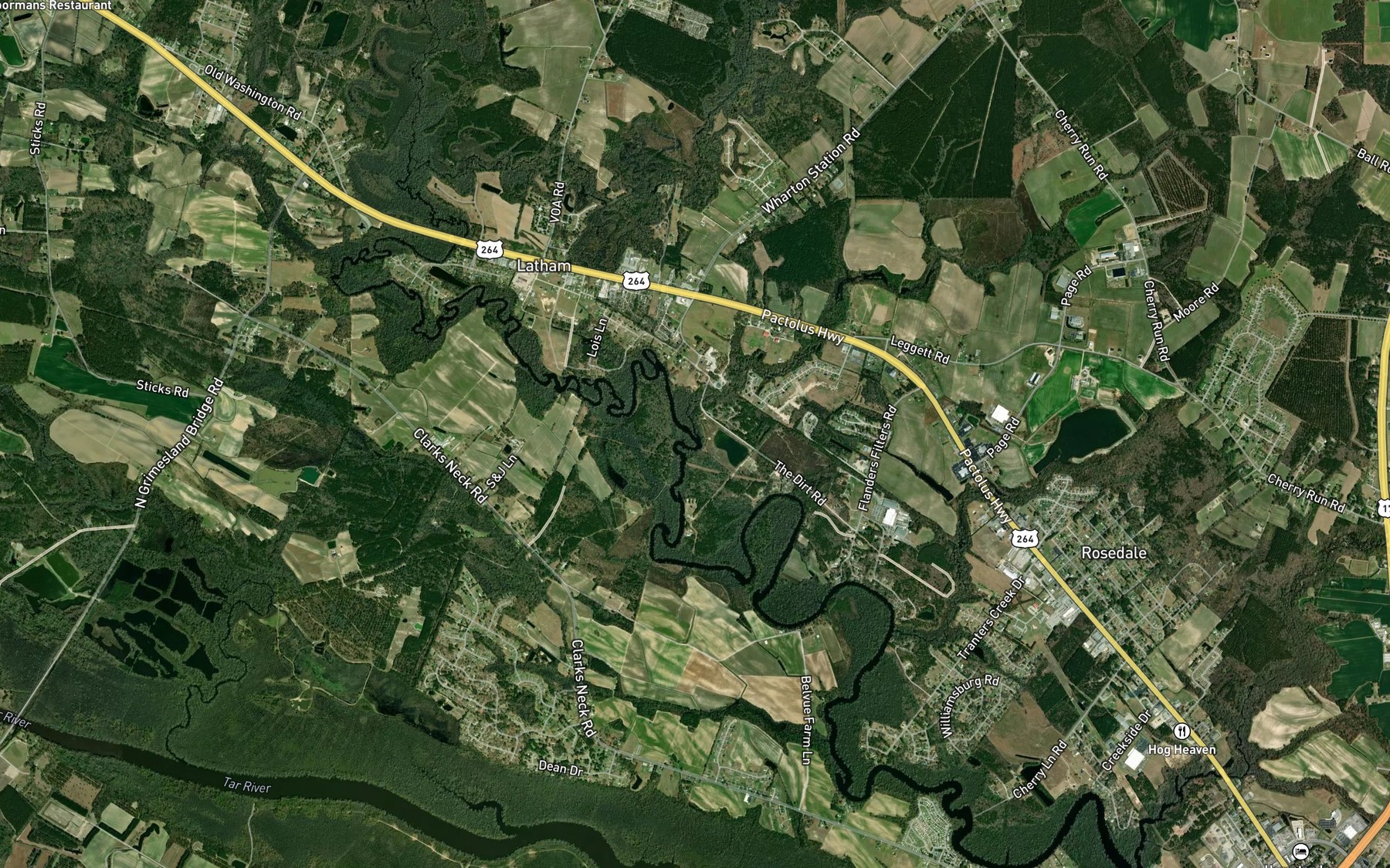 Satellite map of the Maple Branch