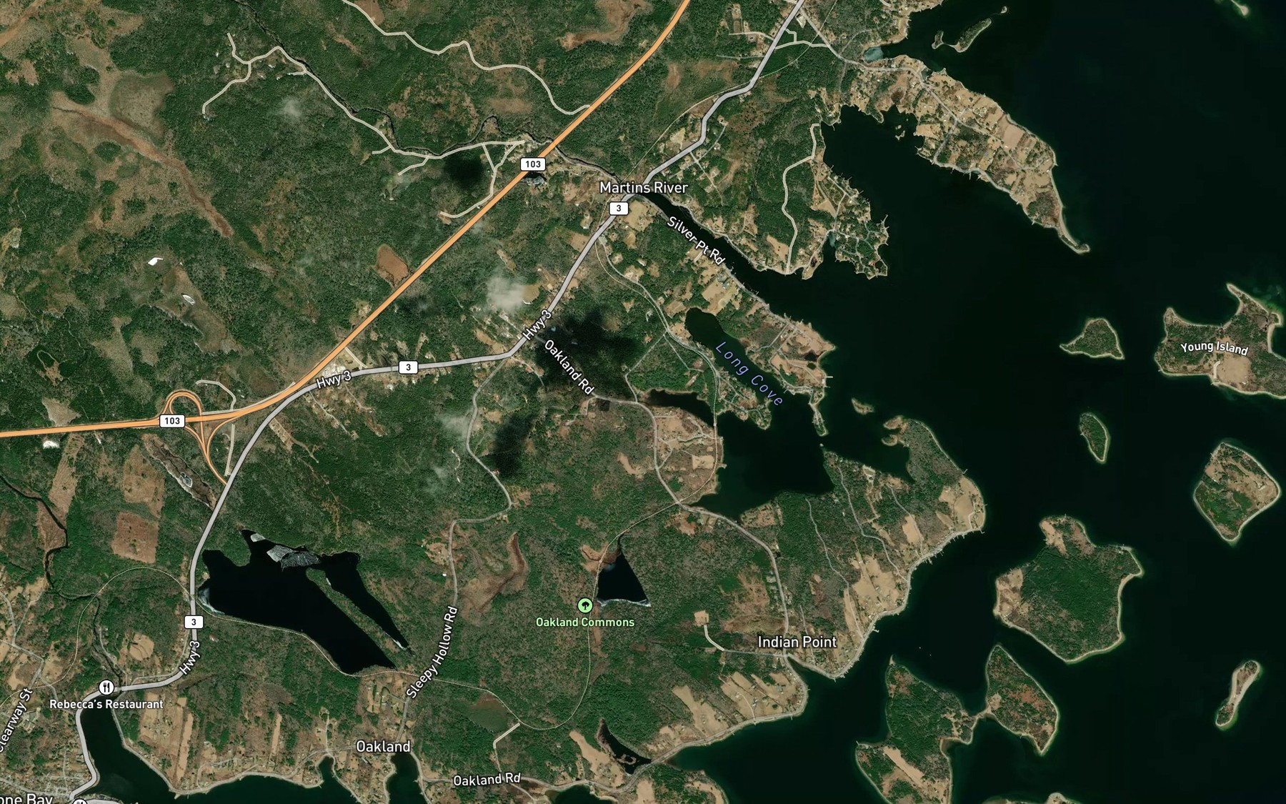 Satellite map of the Ansell Brook