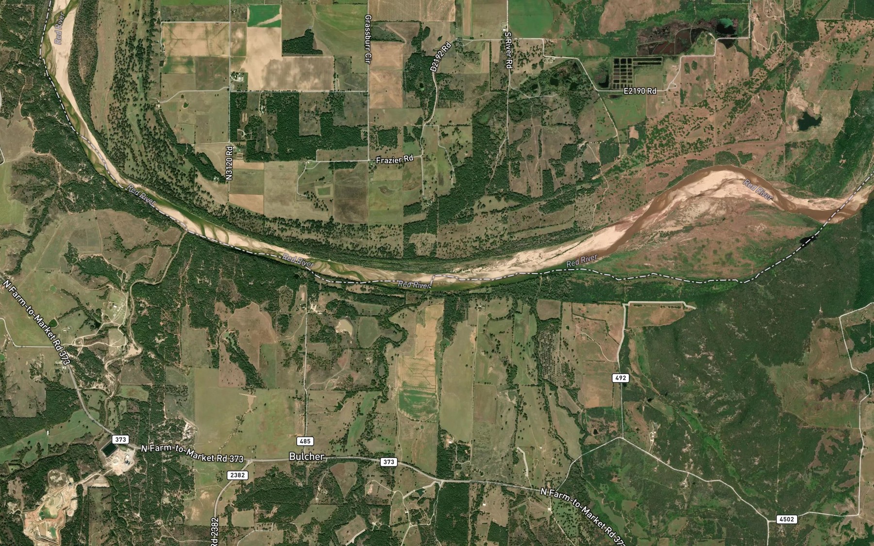 Satellite map of the Camp Creek
