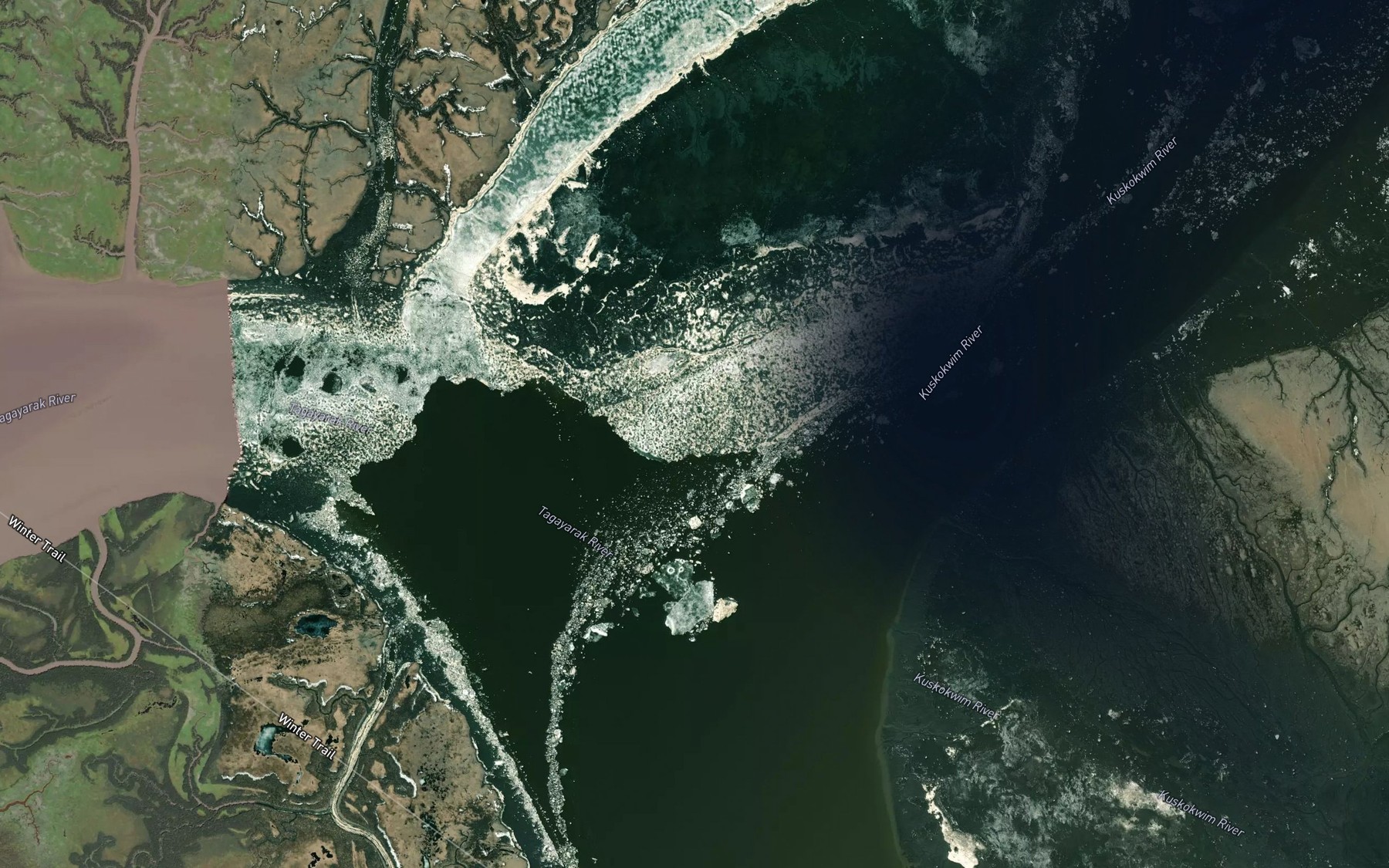 Satellite map of the Tagayarak River