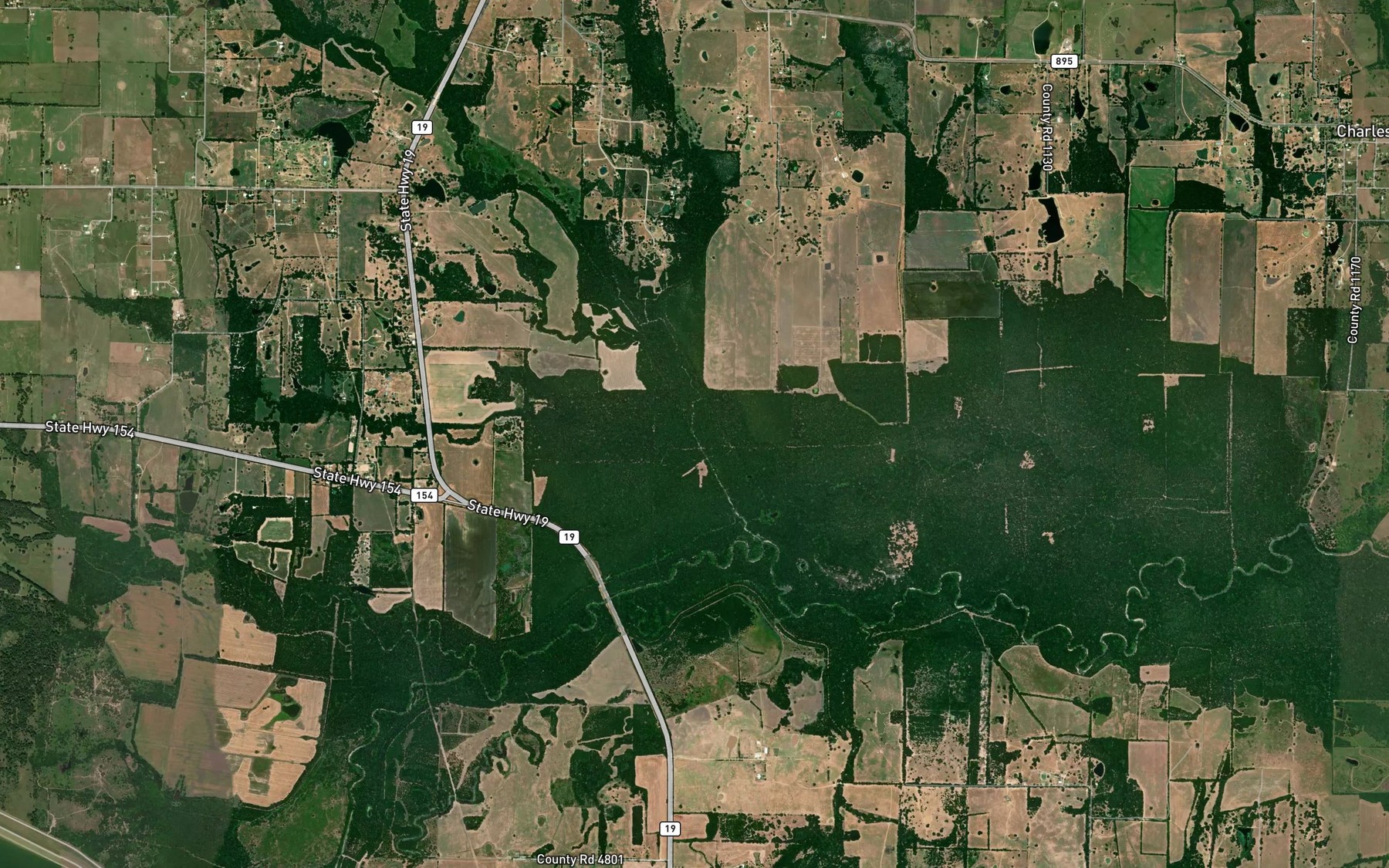 Satellite map of the Post Oak Creek