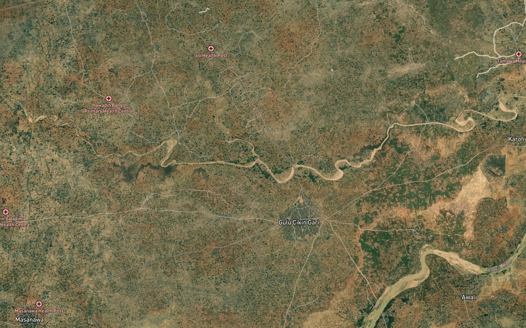 Satellite map of the River Gata