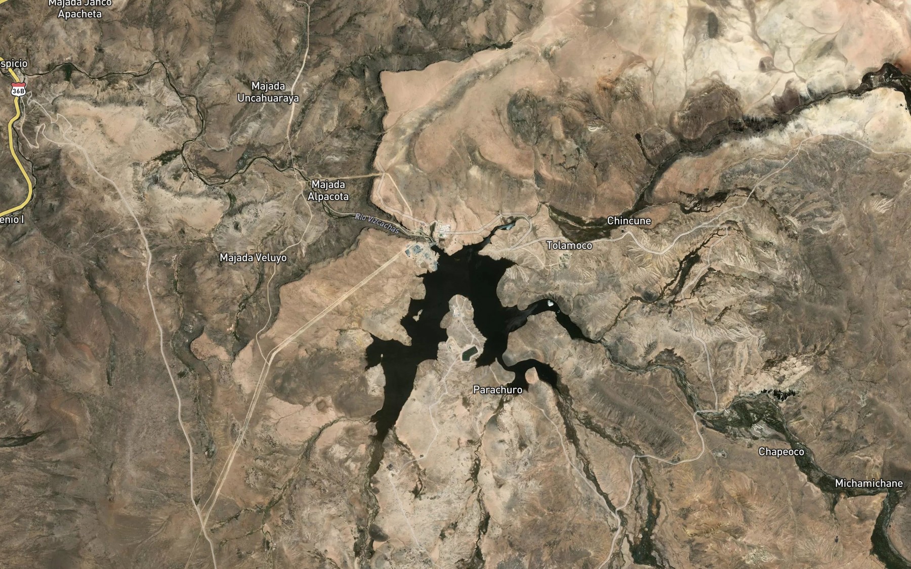 Satellite map of the Rio Calasaya