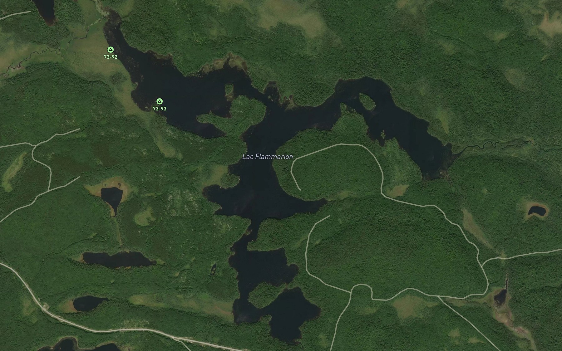 Satellite map of the Lac Flammarion
