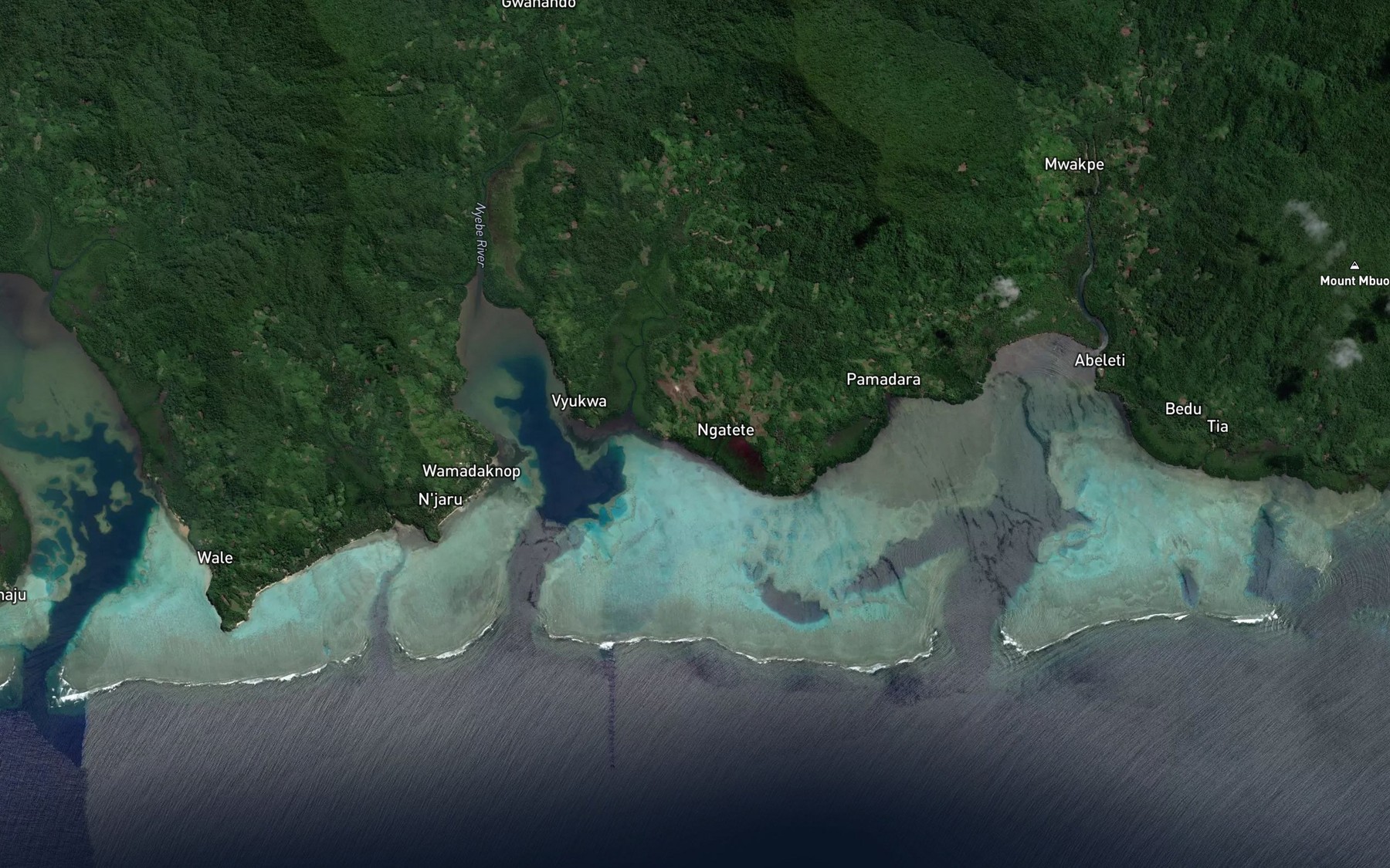 Satellite map of the Nyavo Creek