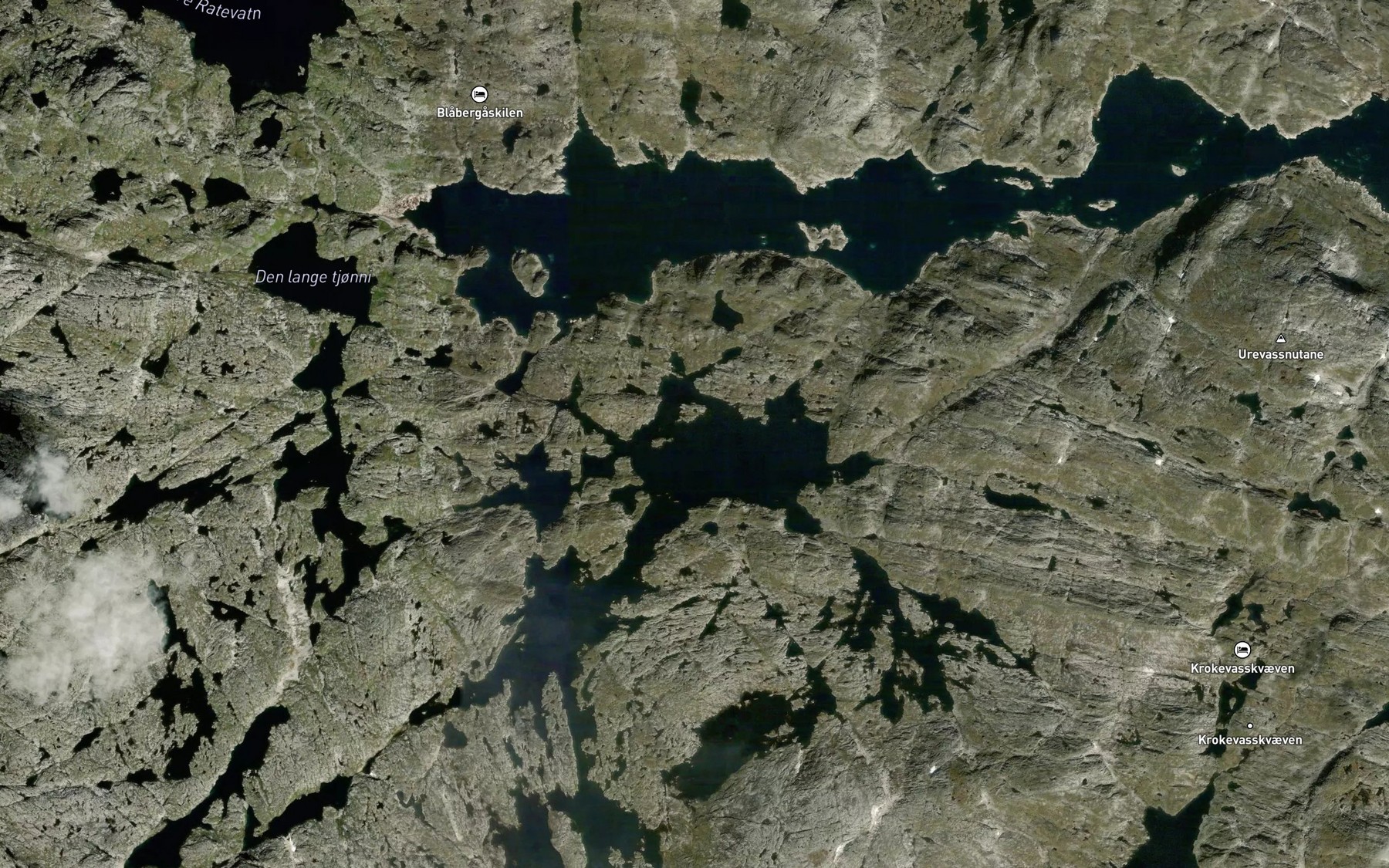 Satellite map of the Ytre Ratevatn