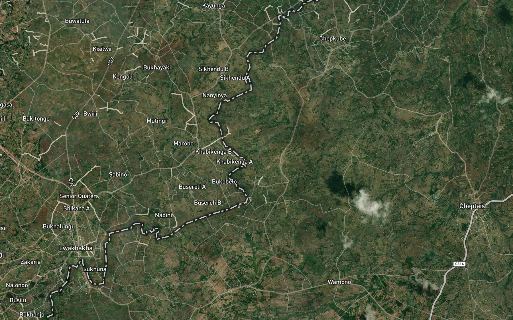 Satellite map of the Kabukoya