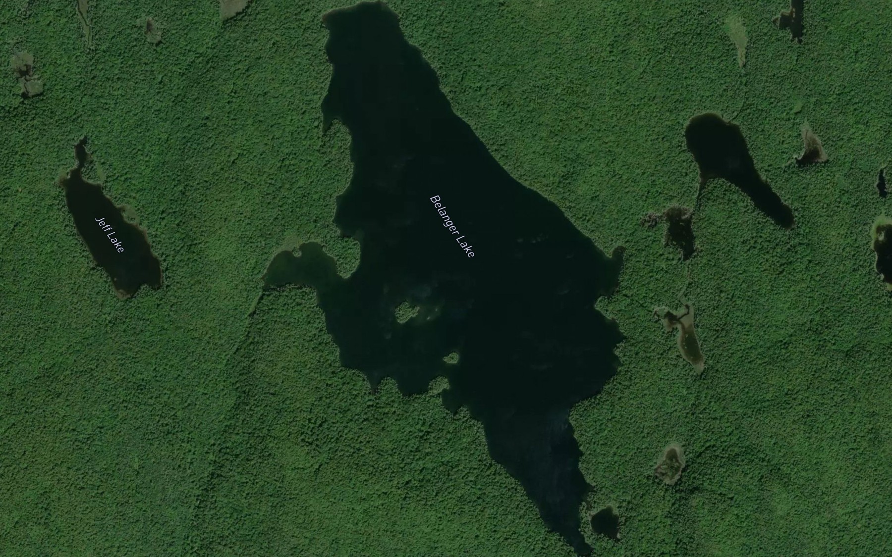 Satellite map of the Belanger Lake