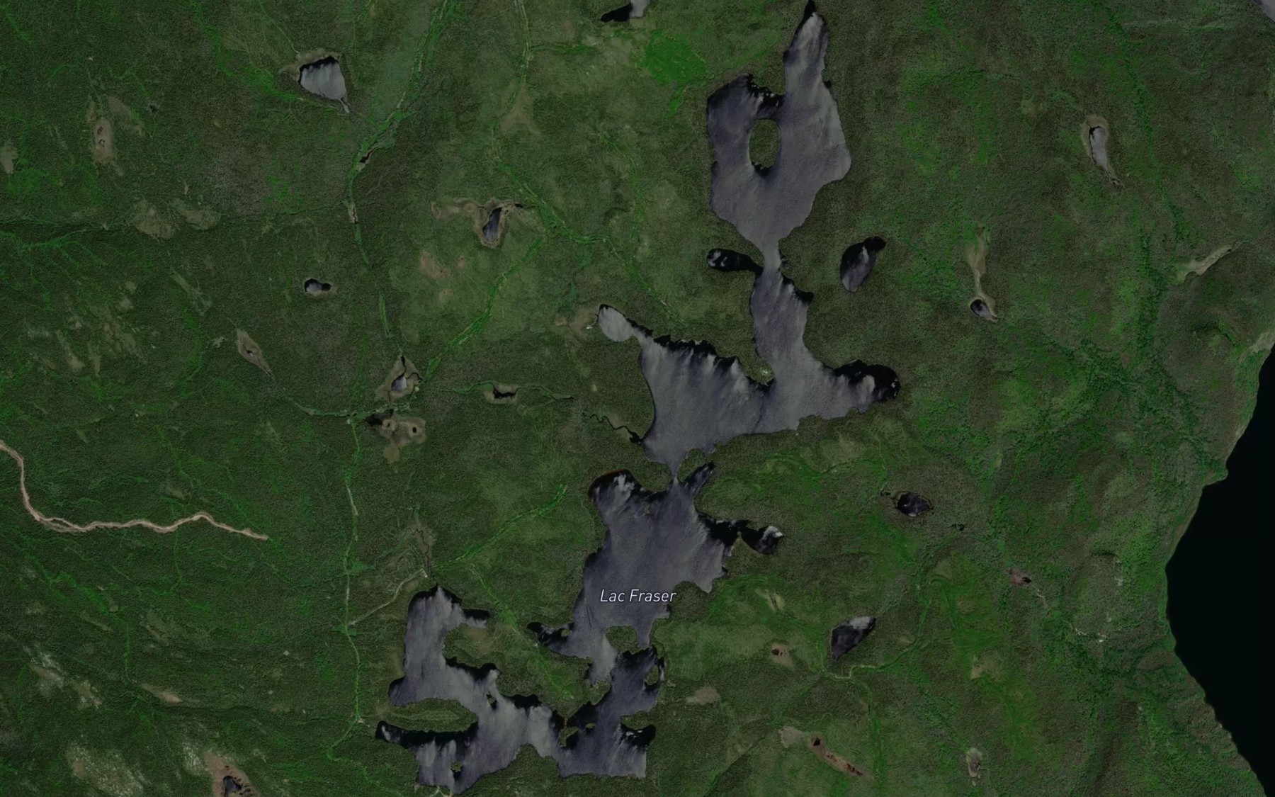 Satellite map of the Lac Fraser