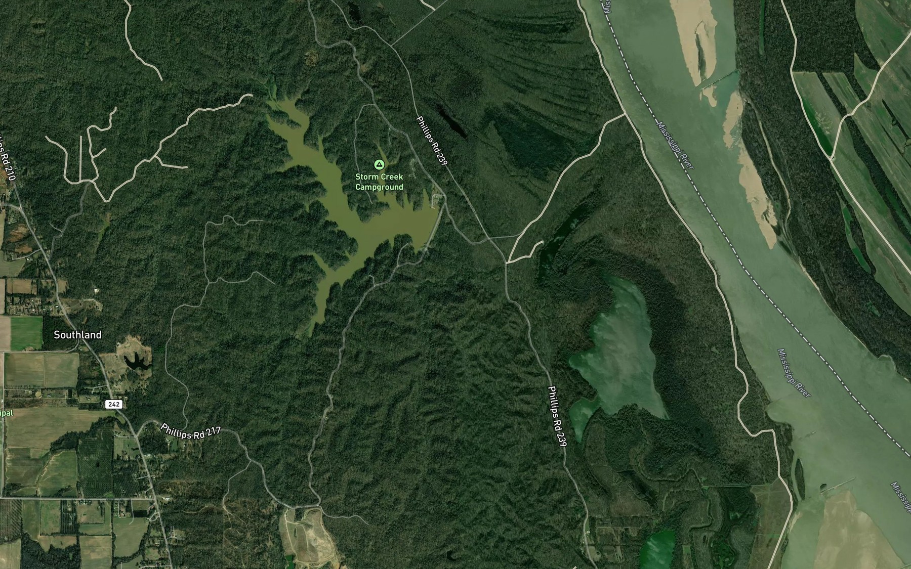 Satellite map of the Mill Fork