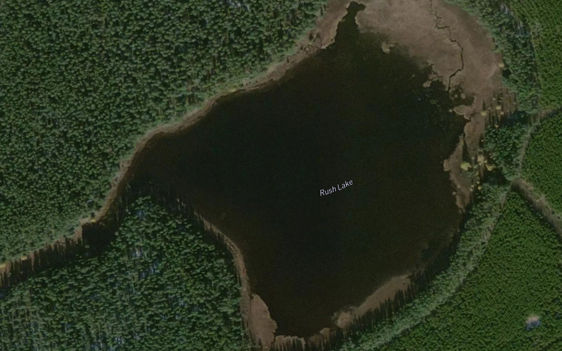 Satellite map of the Rush Lake