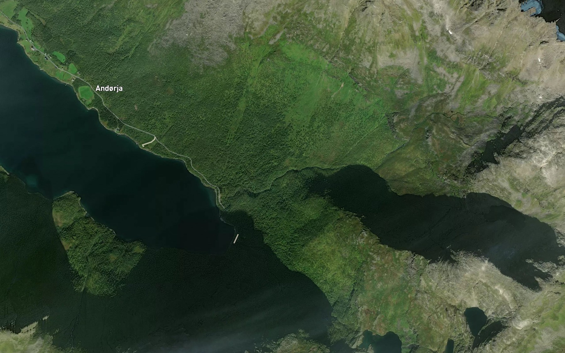 Satellite map of the Bjorndalselva
