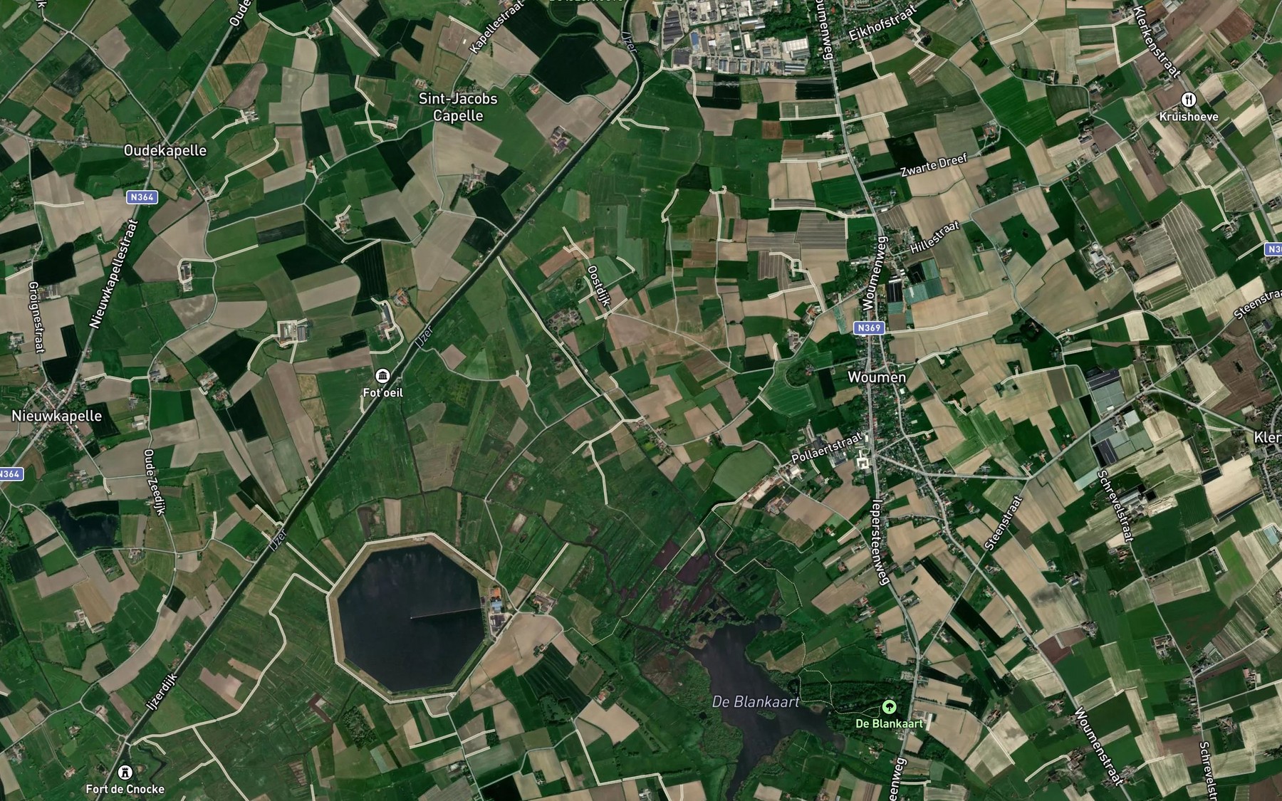 Satellite map of the Wadebeek