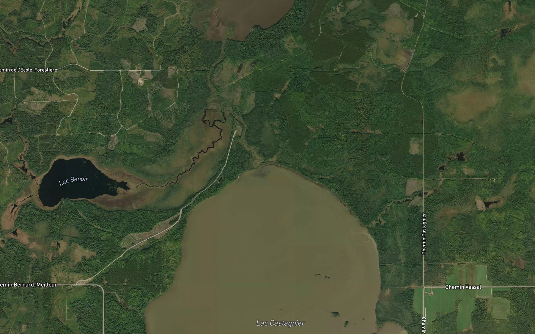 Satellite map of the Ruisseau Benoit