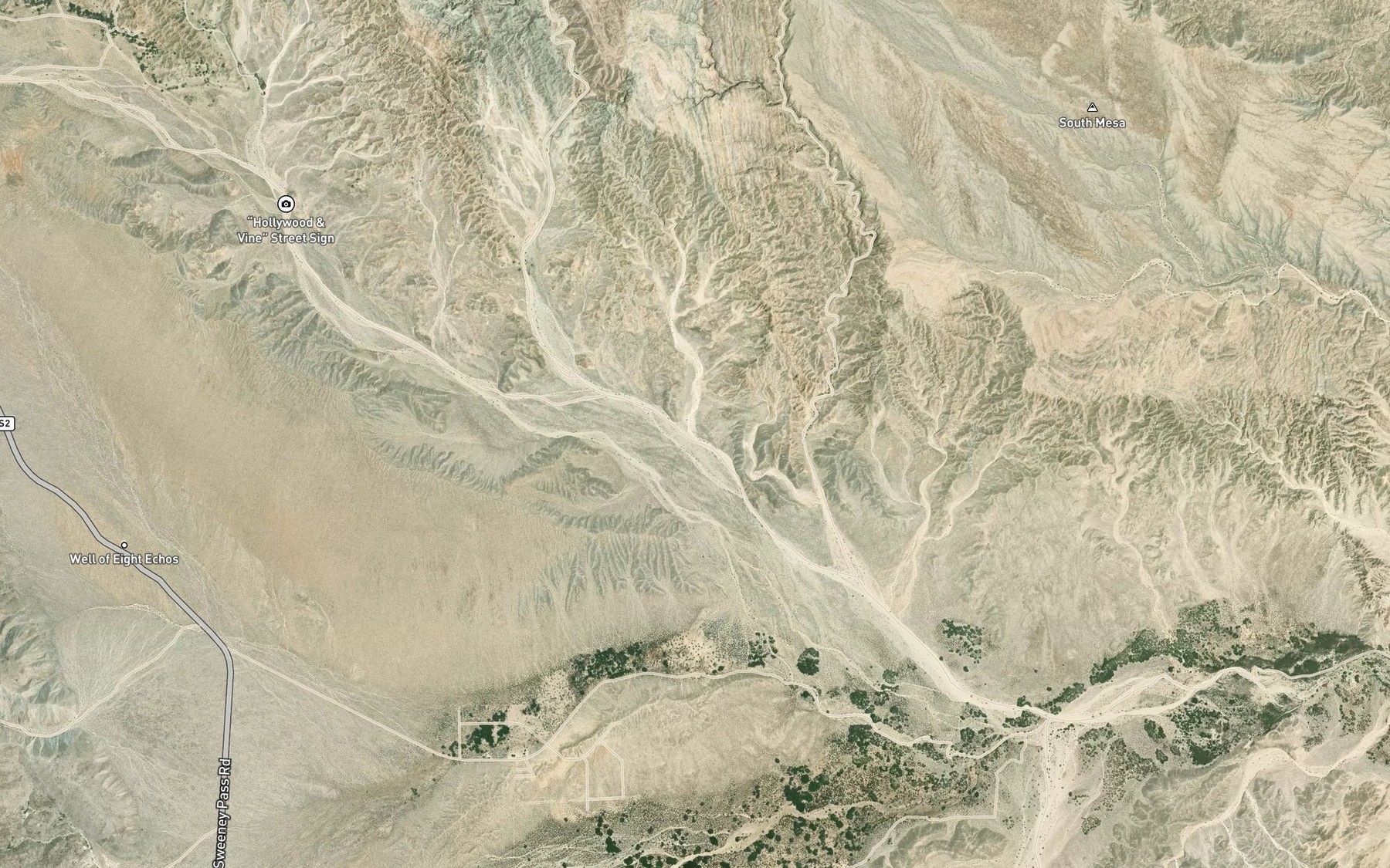 Satellite map of the Little Devil Wash