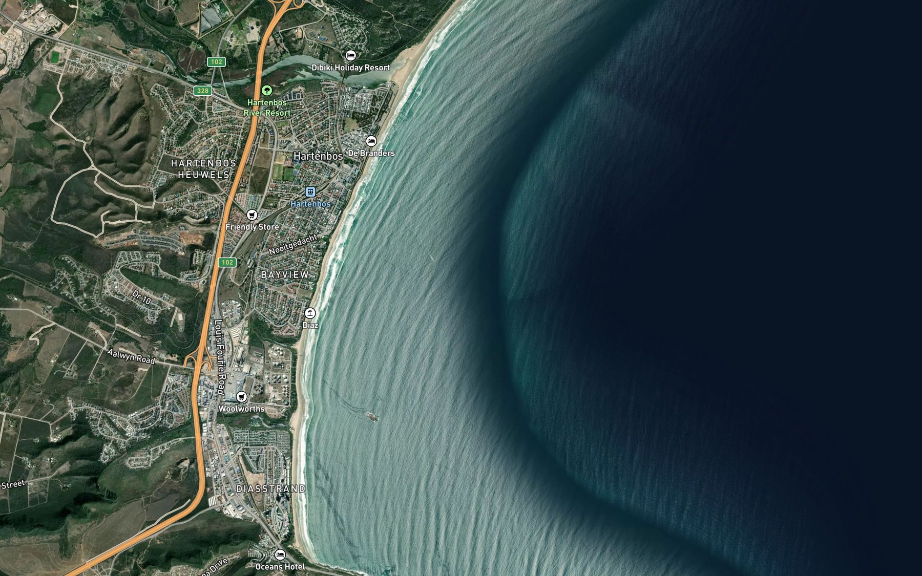 Satellite map of the Mosselbaai