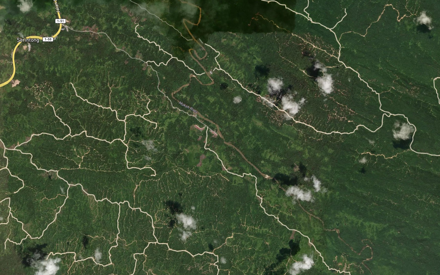 Satellite map of the Sungai Belawai