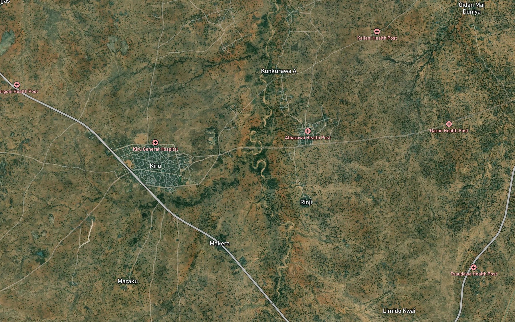 Satellite map of the River Fasa Koka
