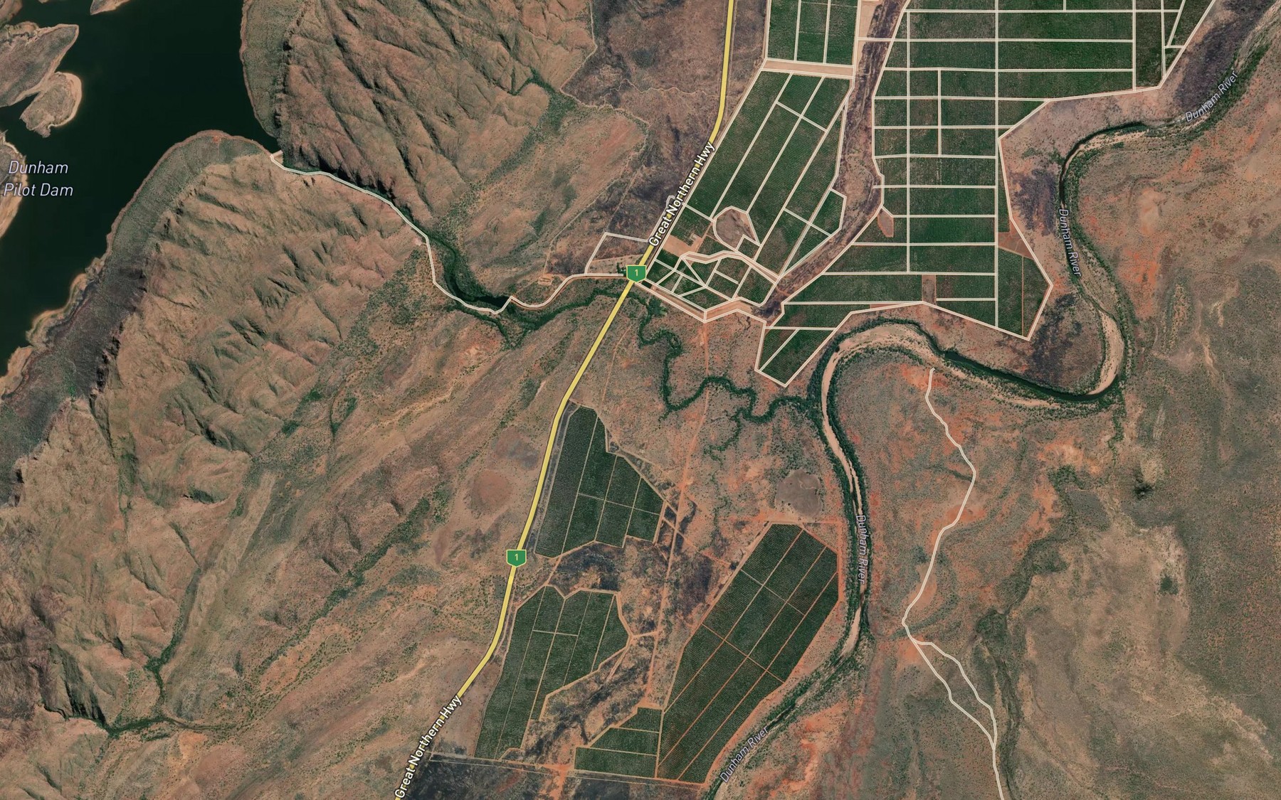 Satellite map of the Arthur Creek