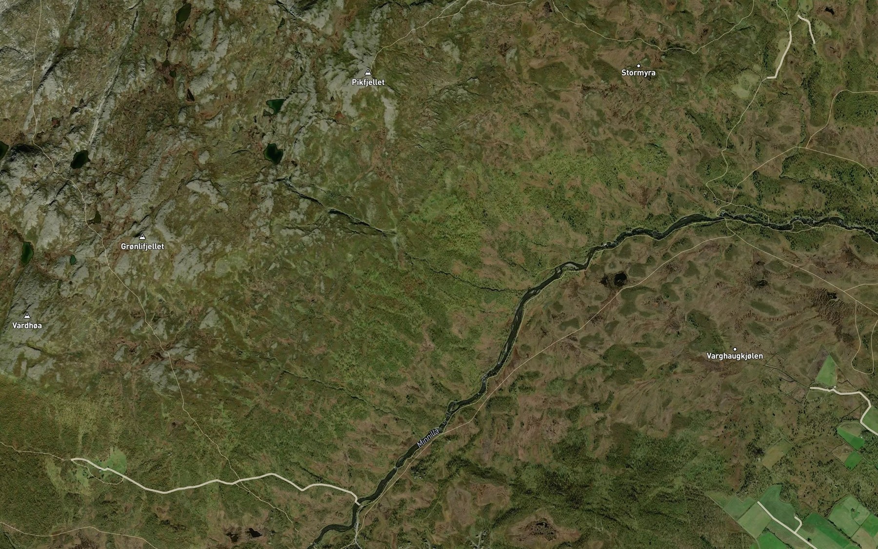 Satellite map of the Tverrbekken