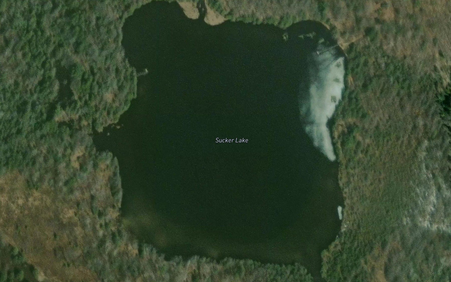 Satellite map of the Sucker Lake