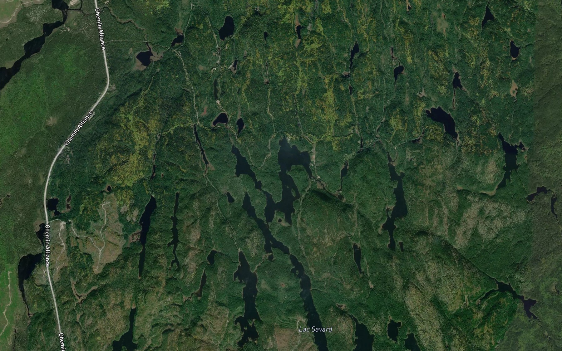 Satellite map of the Lac Ameau