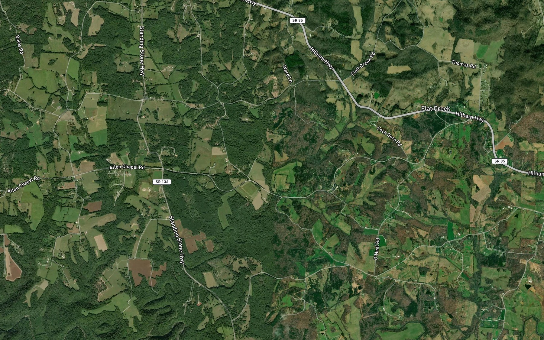Satellite map of the Jackson Branch