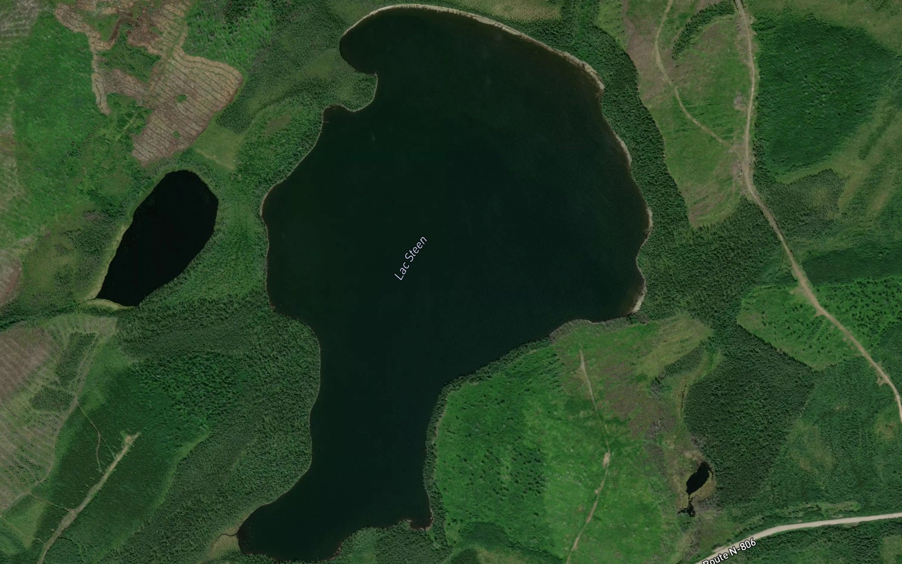 Satellite map of the Lac Steen