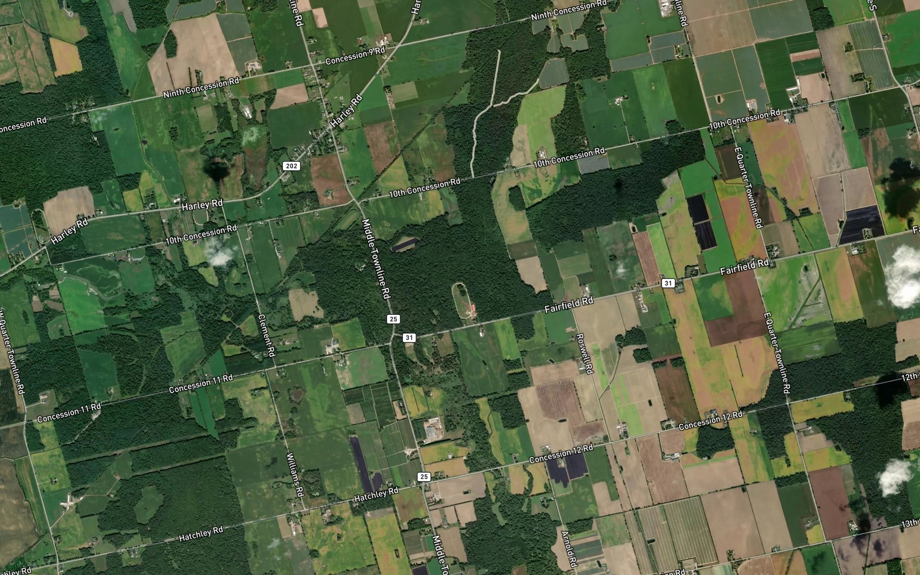 Satellite map of the Bennett Drain