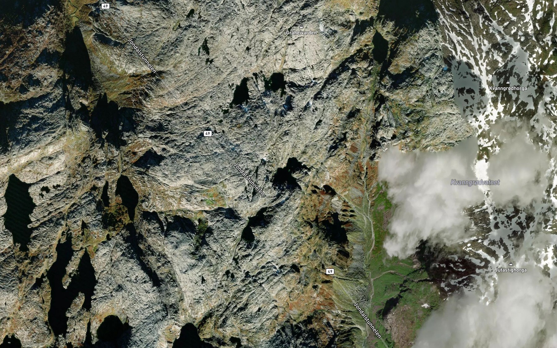 Satellite map of the Kufjellsvatnet
