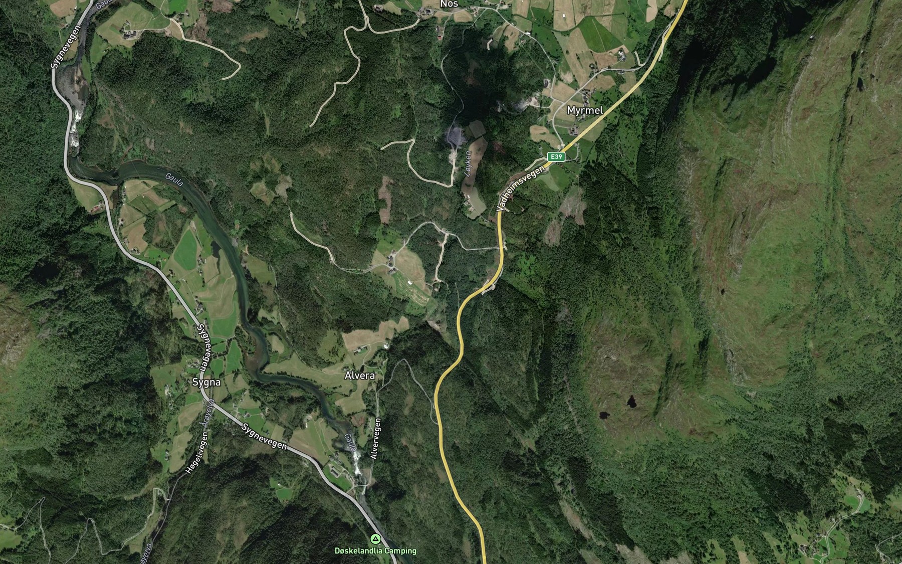 Satellite map of the Rodalsgrova