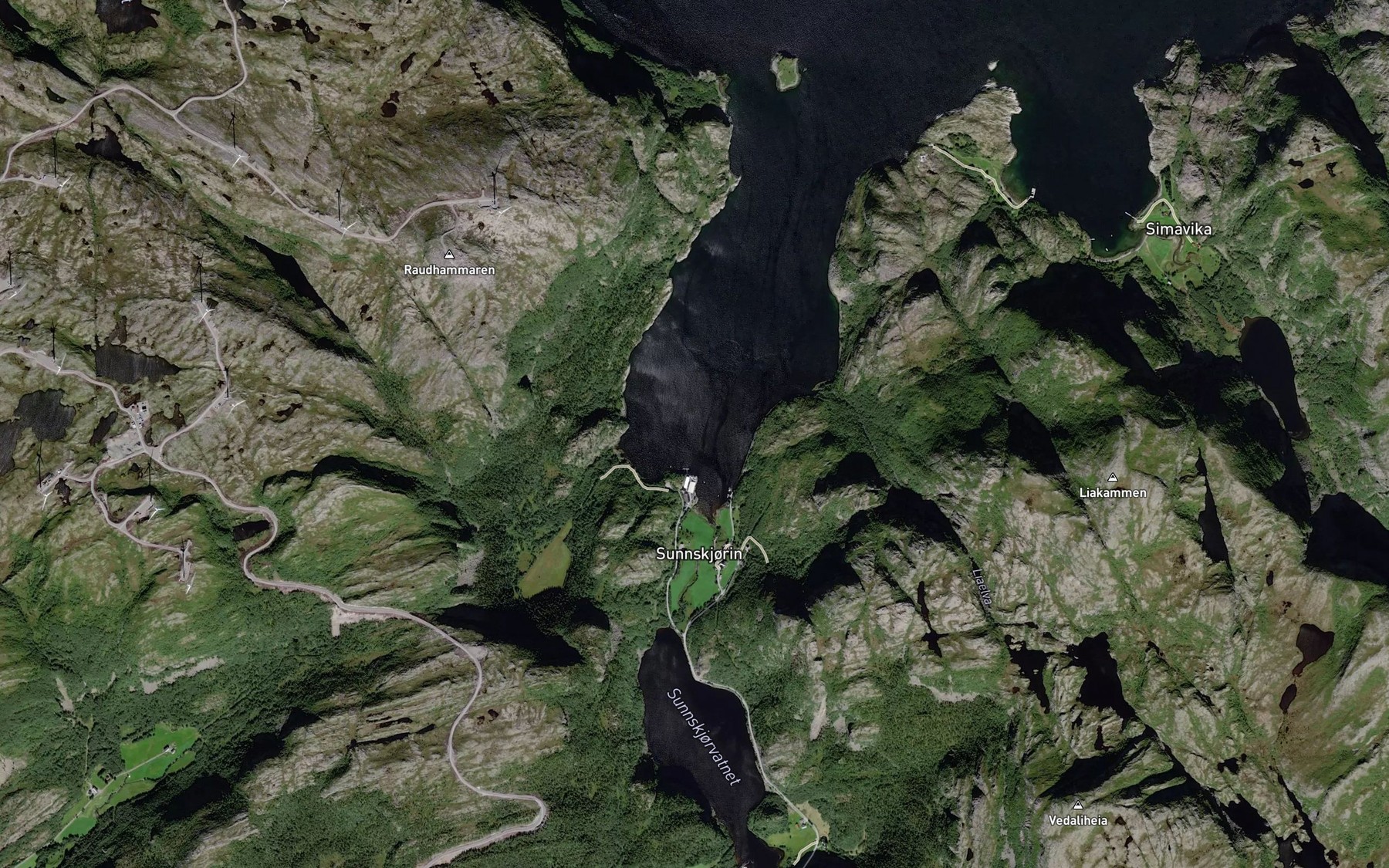 Satellite map of the Sunnskjorvagen