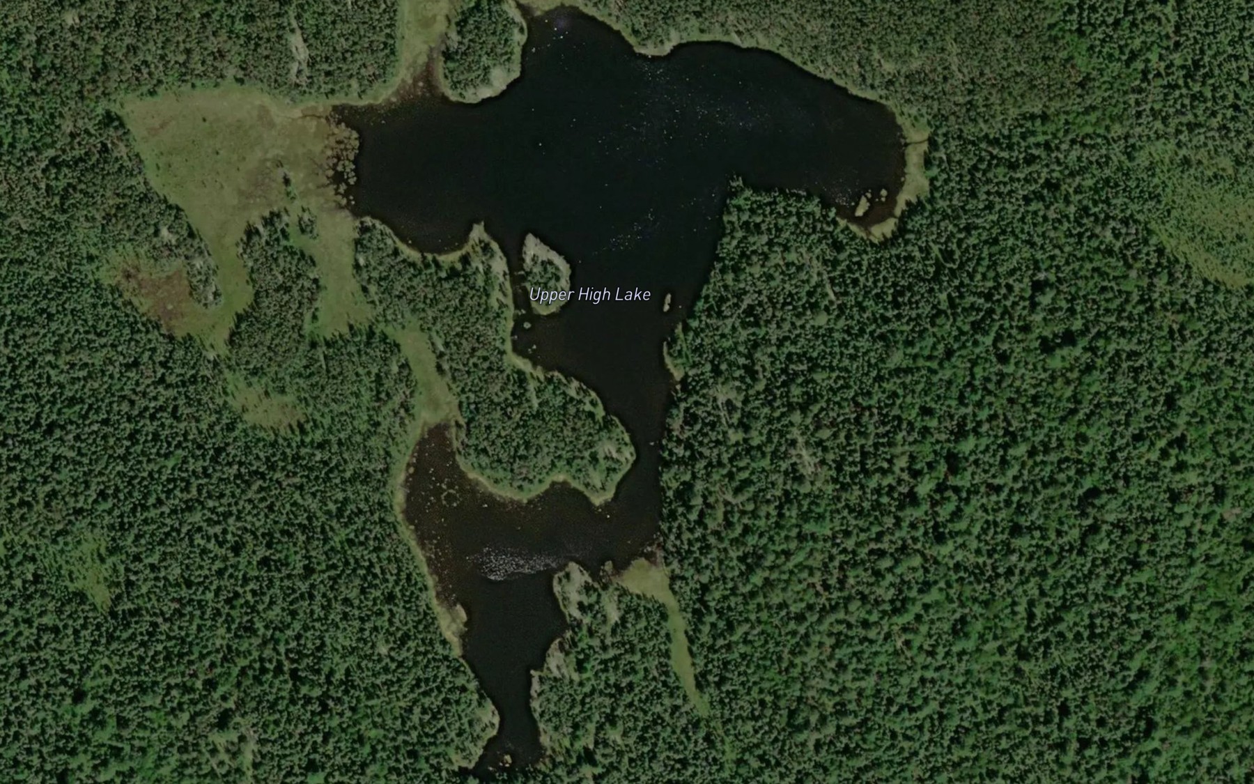 Satellite map of the Upper High Lake