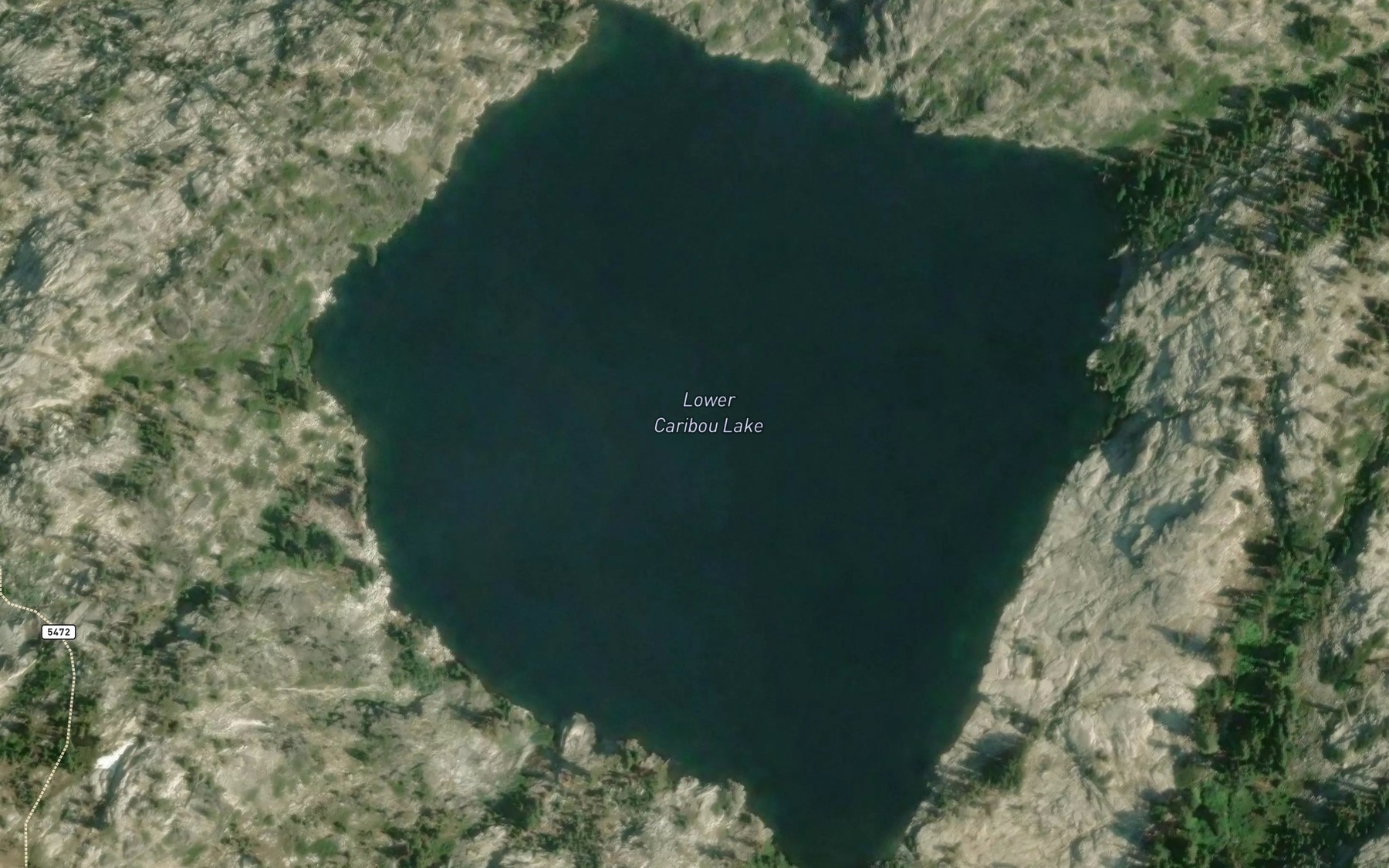 Satellite map of the Lower Caribou Lake