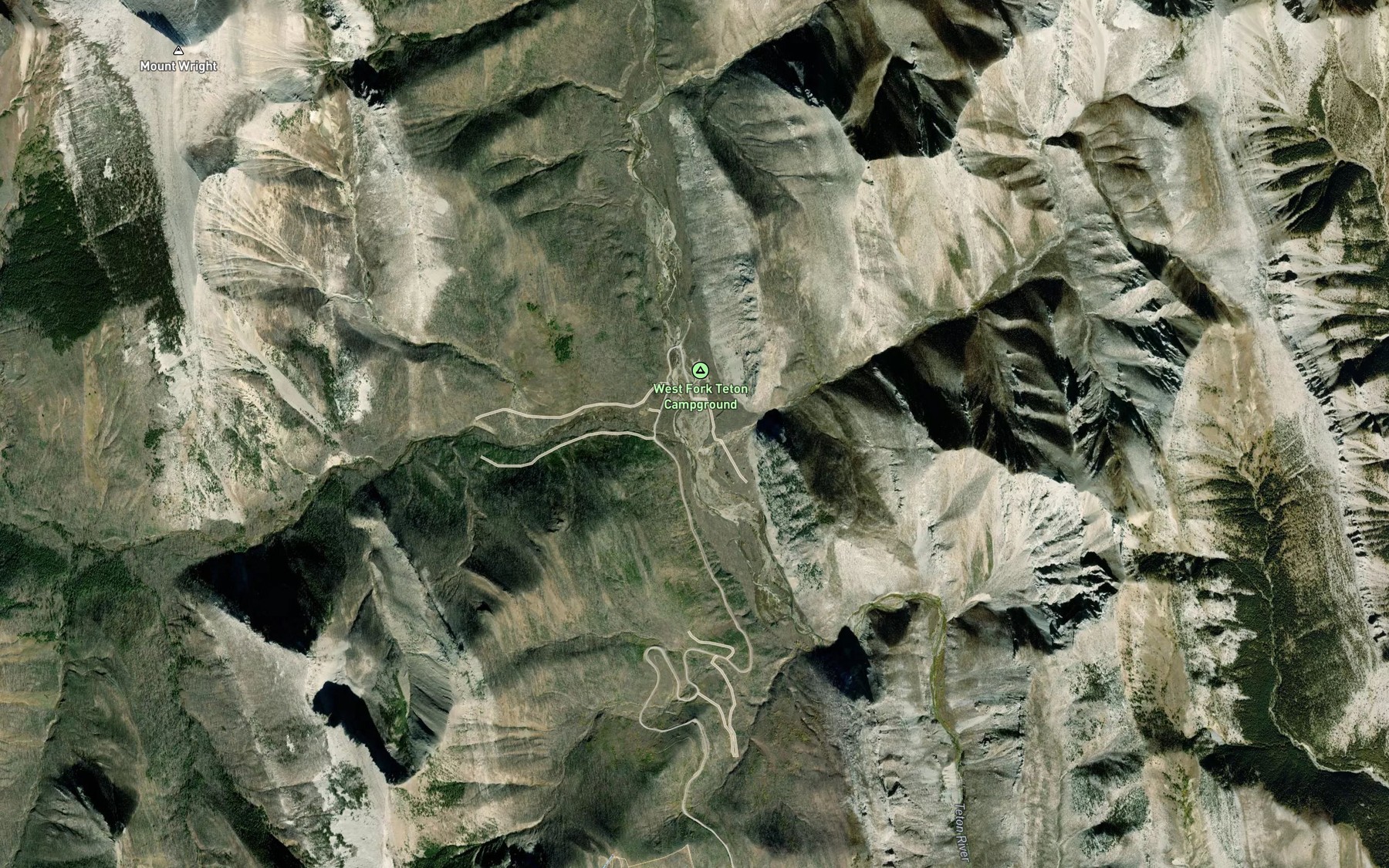 Satellite map of the West Fork North Fork Teton River