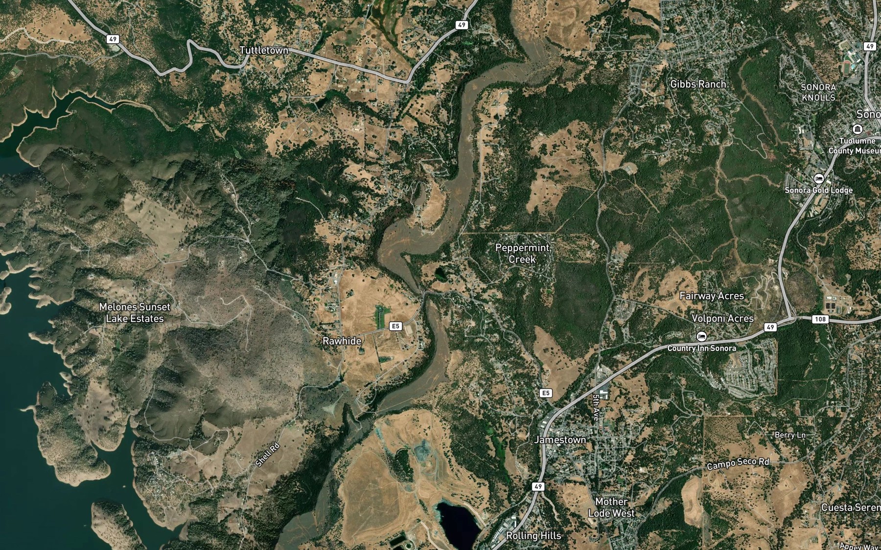 Satellite map of the O'Neil Reservoir