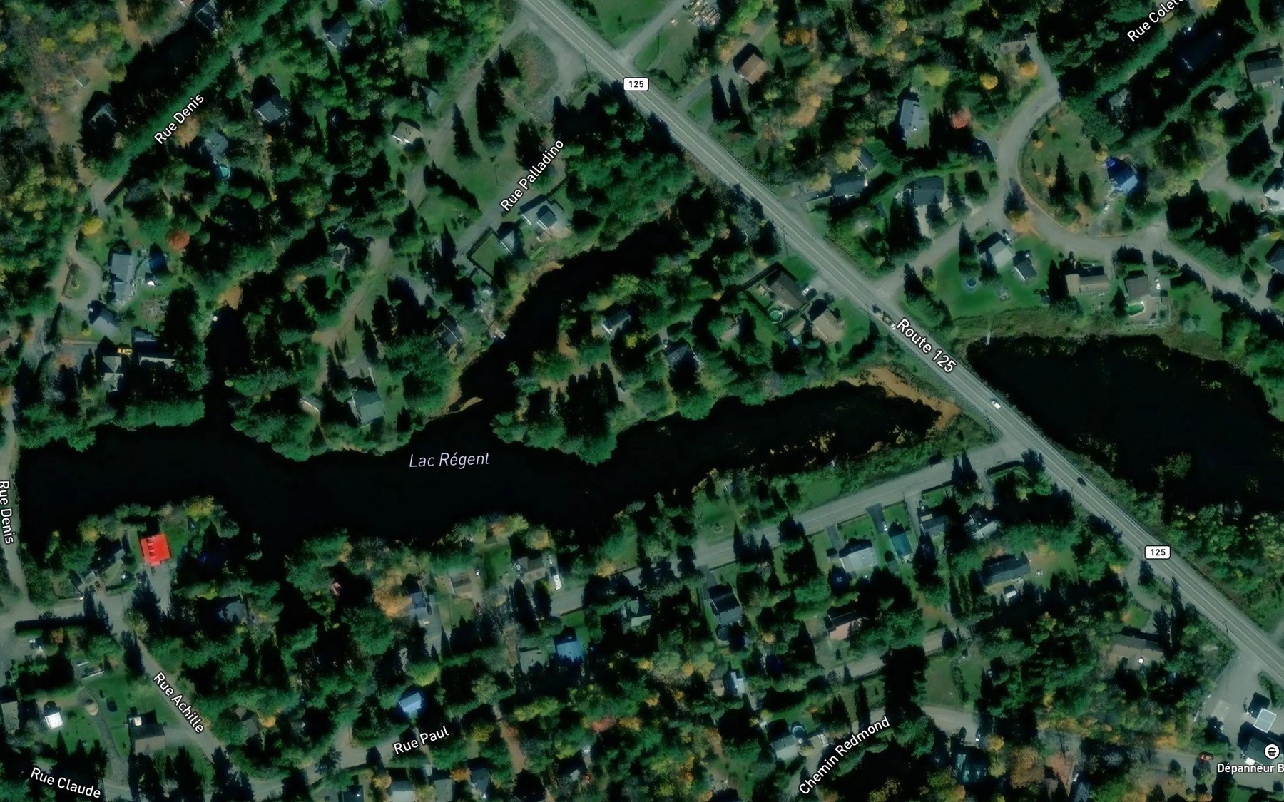 Satellite map of the Lac Regent