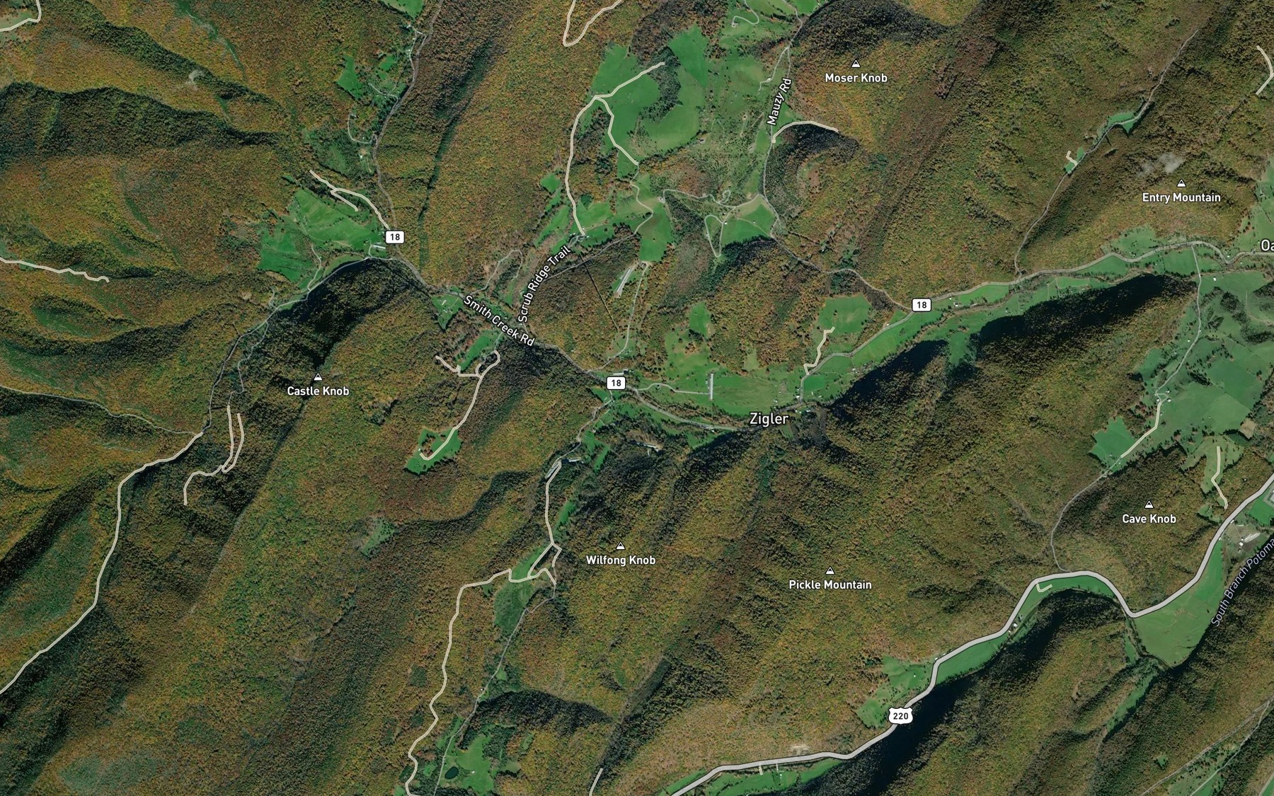 Satellite map of the Little Creek