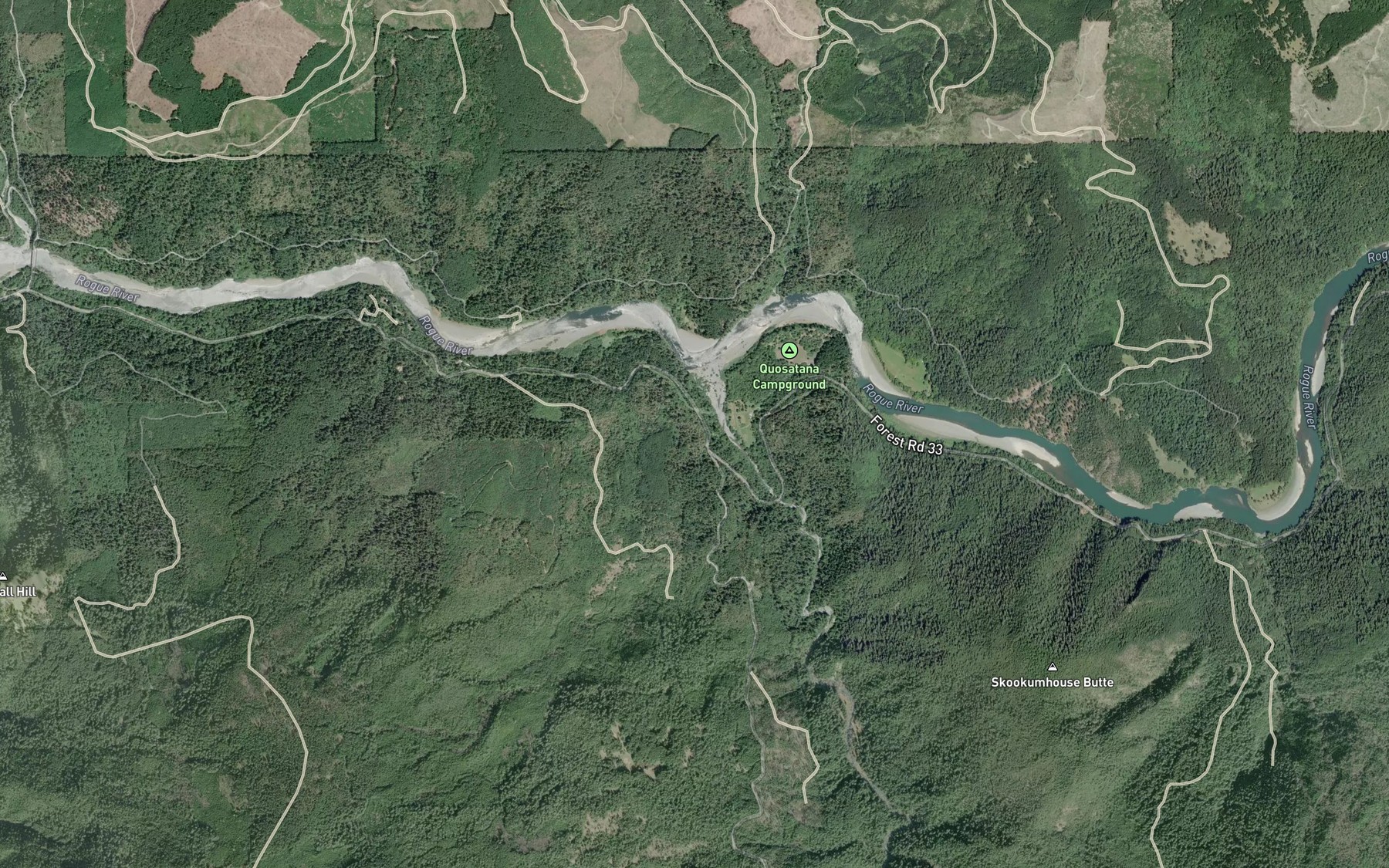 Satellite map of the Quosatana Creek Riffle
