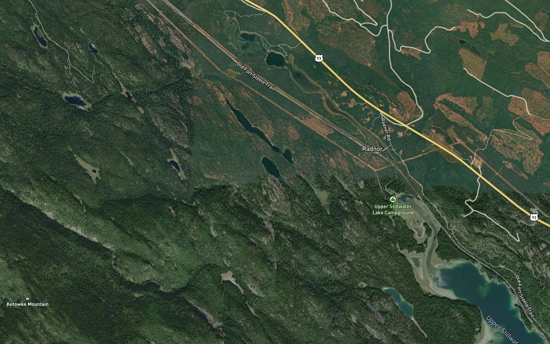 Satellite map of the Hole in the Wall Lake