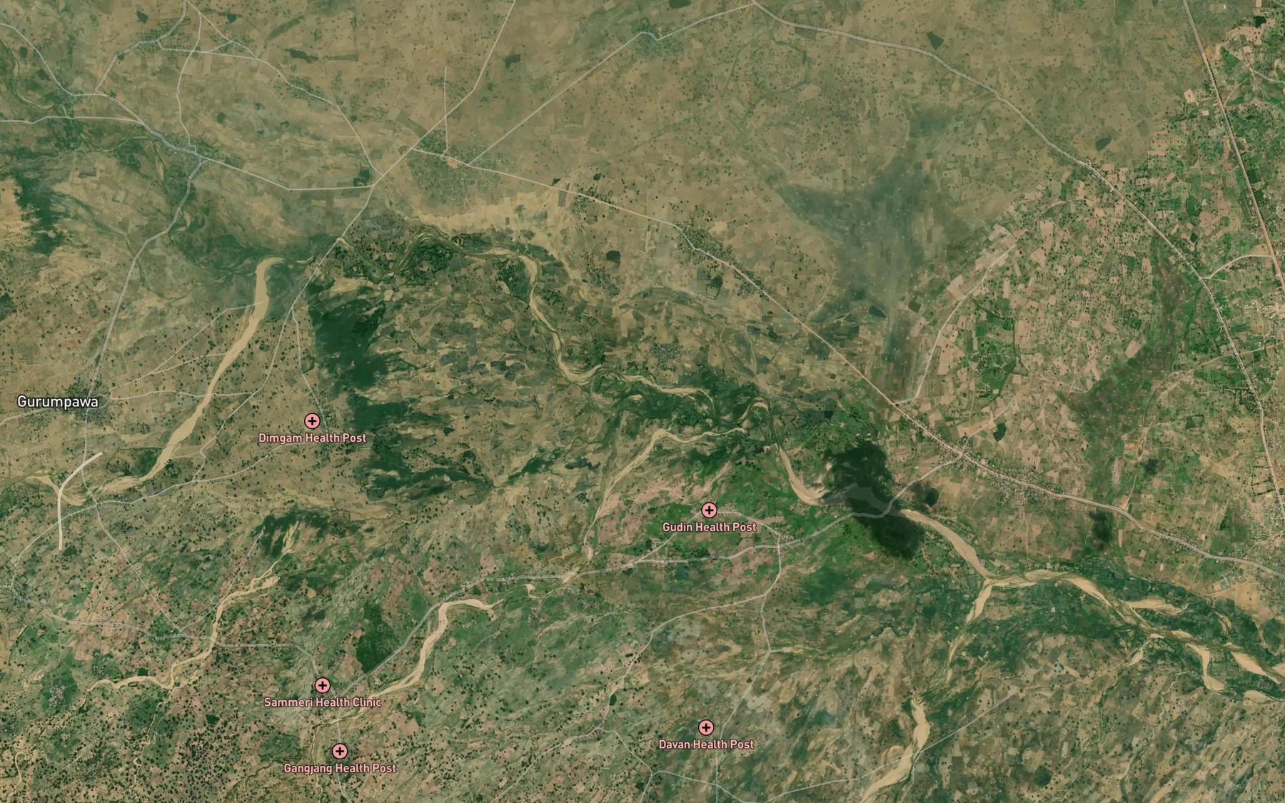Satellite map of the Mayo Bewa