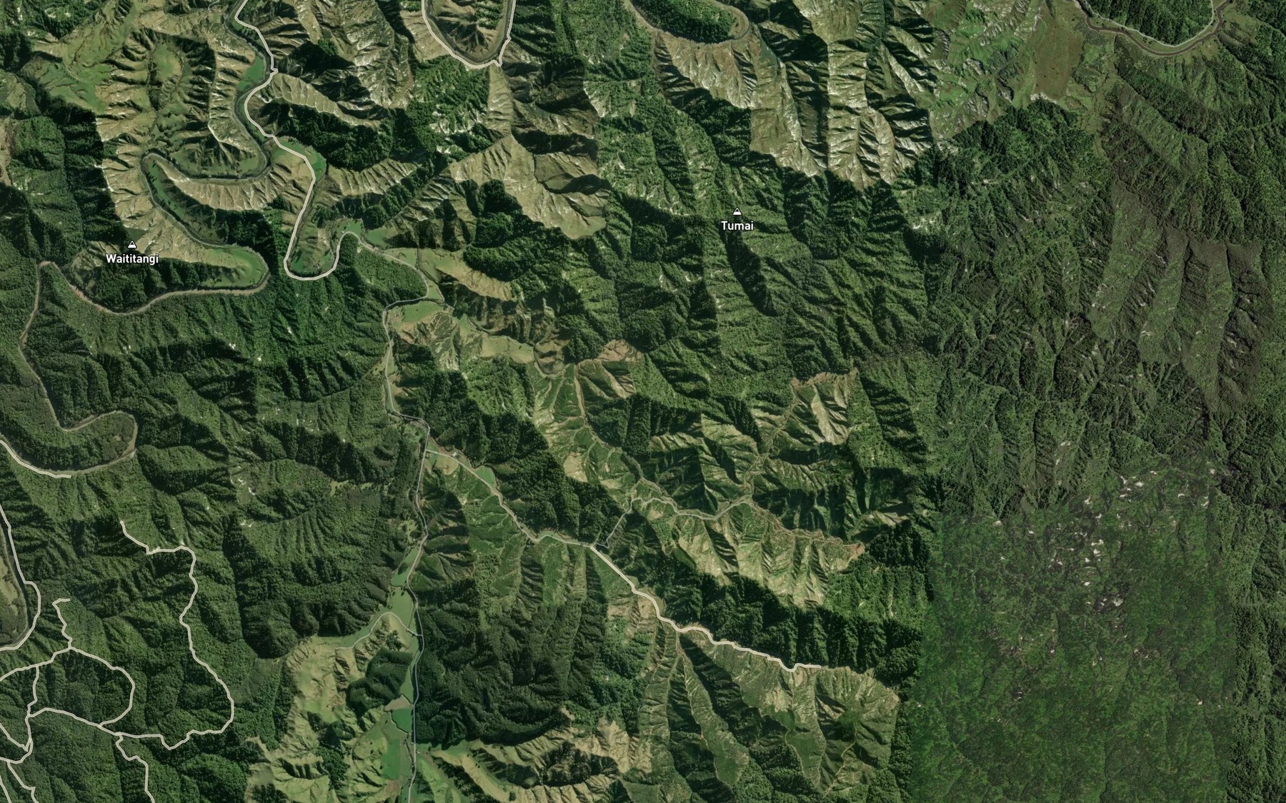 Satellite map of the Matirangi Stream